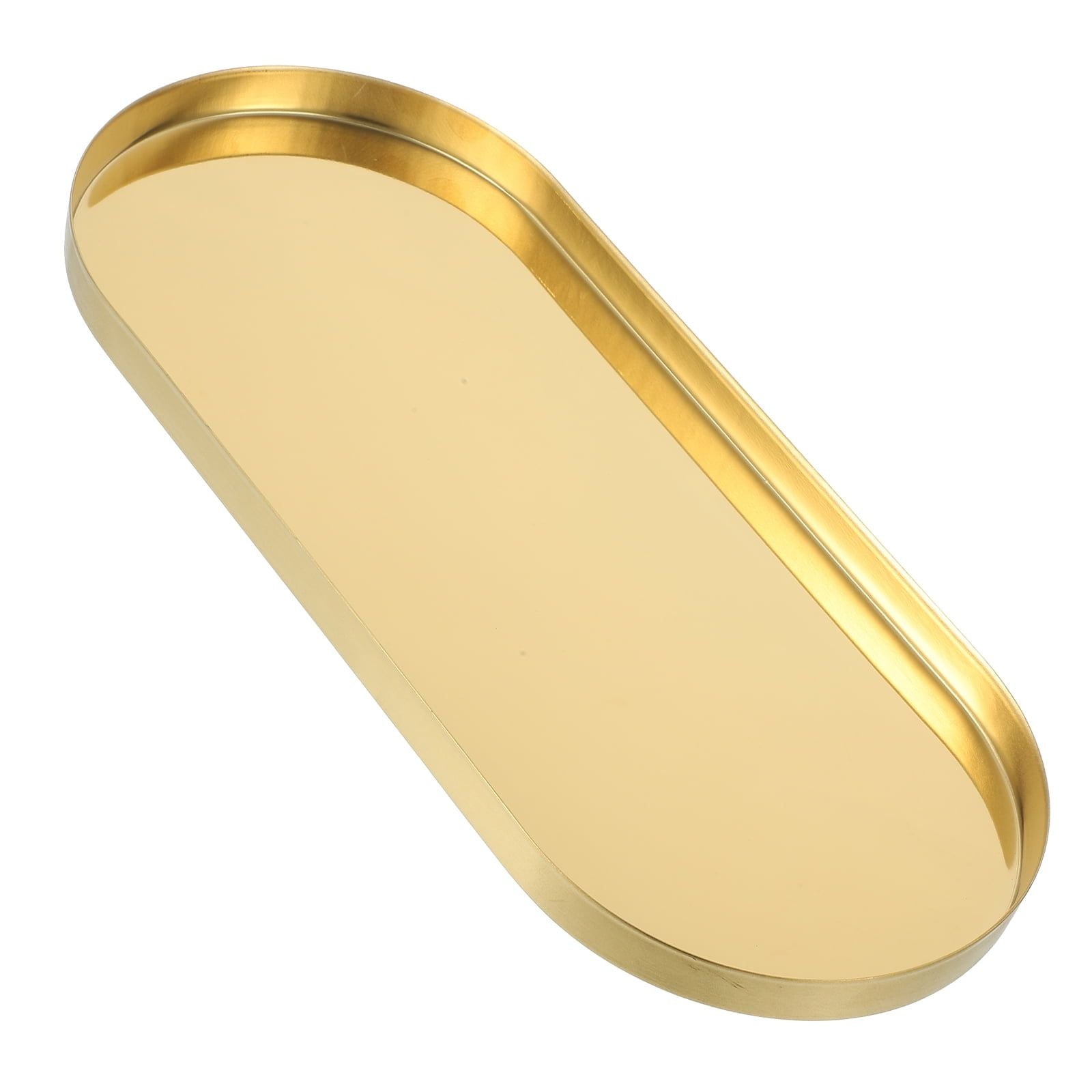 Golden Storage Tray Home Decorative Plate for Jewelry Candle Cosmetic Food