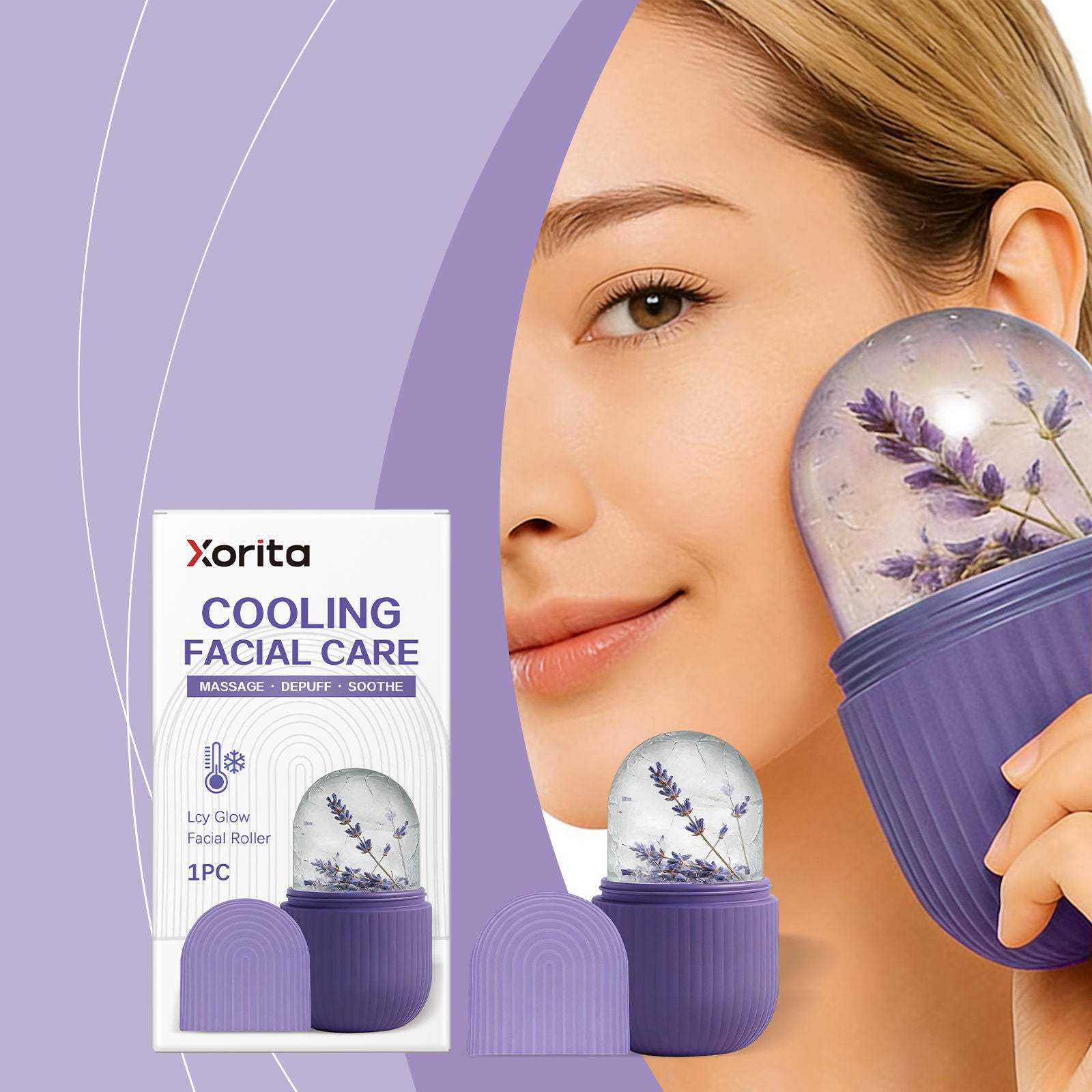 Cool Facial Roller for Skin Care, V-Face Contouring, Anti-Aging, Hydrating, Refreshing ,1pcs