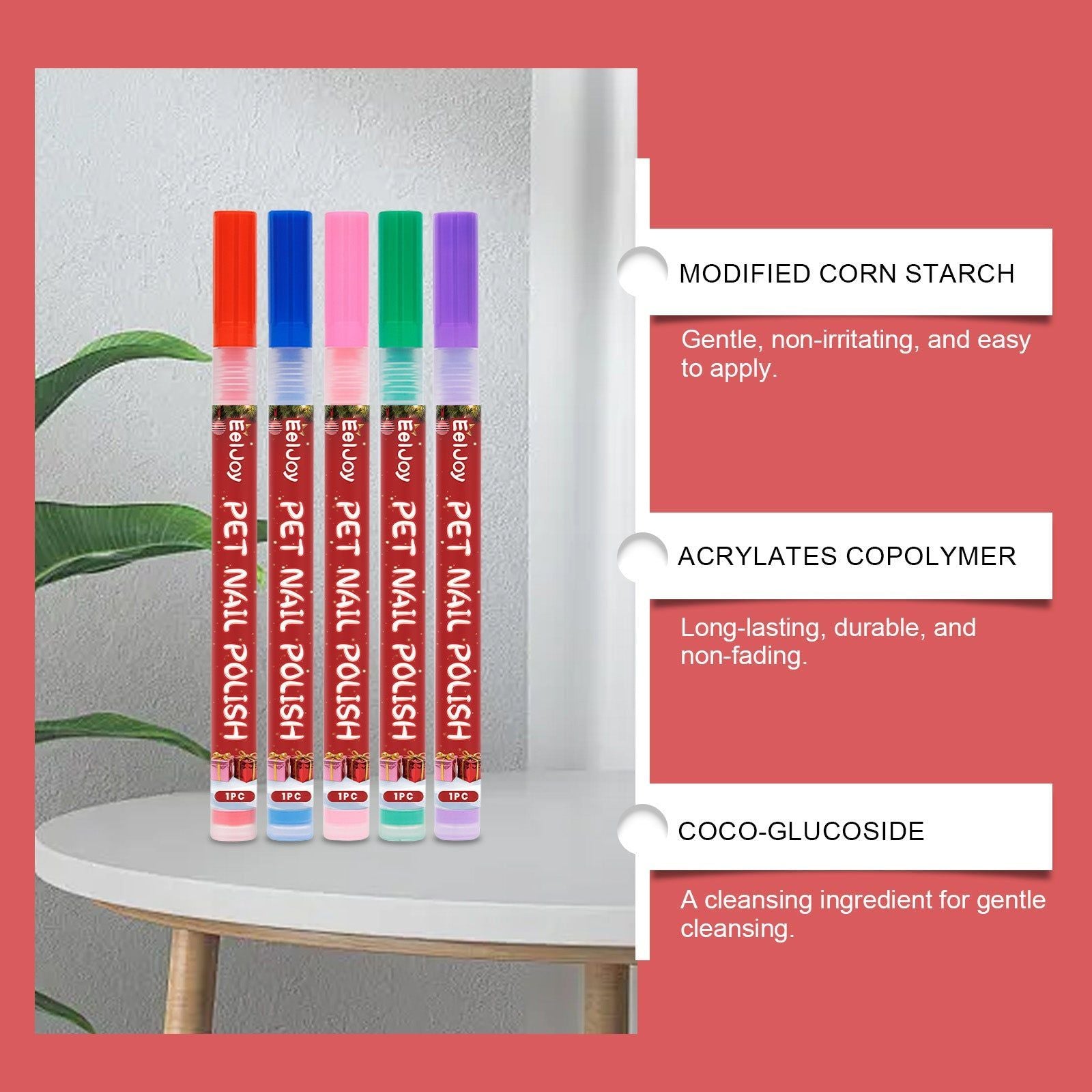Create Stunning Pet Nail Art with Waterproof, Colorful Doodle Pen, Perfect for DIY and Christmas Nail Designs ,5pieces