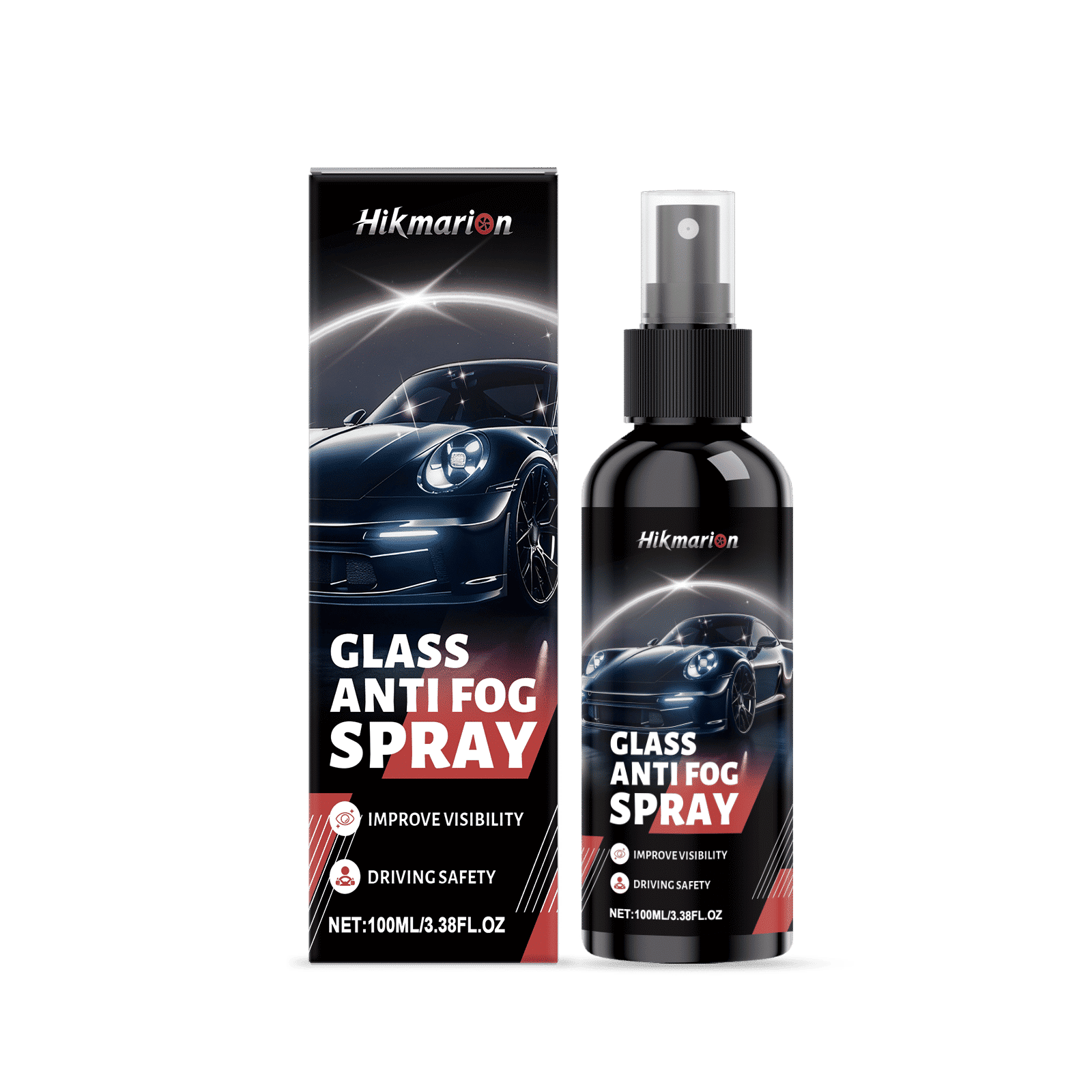 Anti-Fog Glass Spray, Clear View, Rainproof, Easy to Use, Car & Home ,100ml