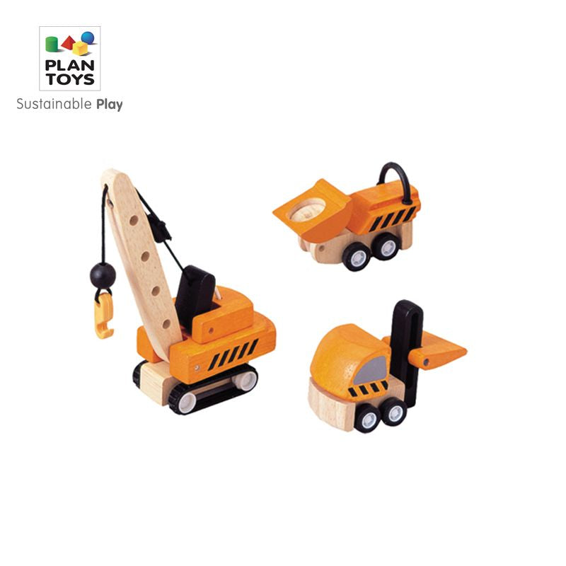 مجموعة مركبات البناء من PlanToys — مجموعة مركبات خشبية