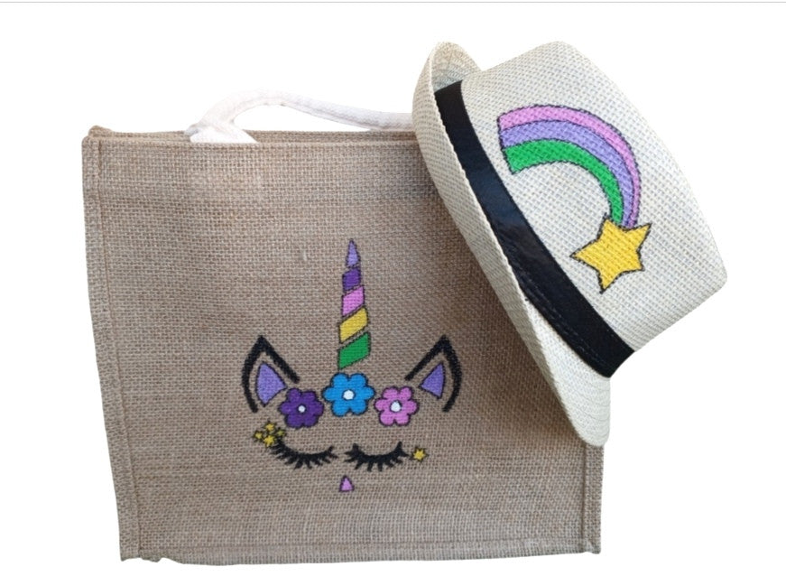 Handi Made Unicorn Beach Set – Kids Bag & Hat (Delivered in up to 7 days)