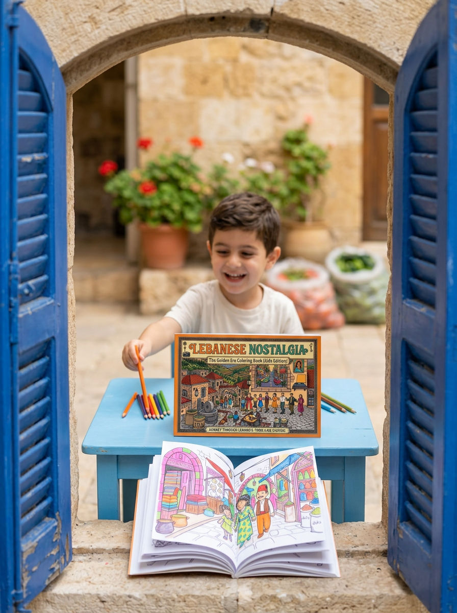 Kids Zone Lebanese Nostalgia: The Golden Era Coloring Experience - Box Set
