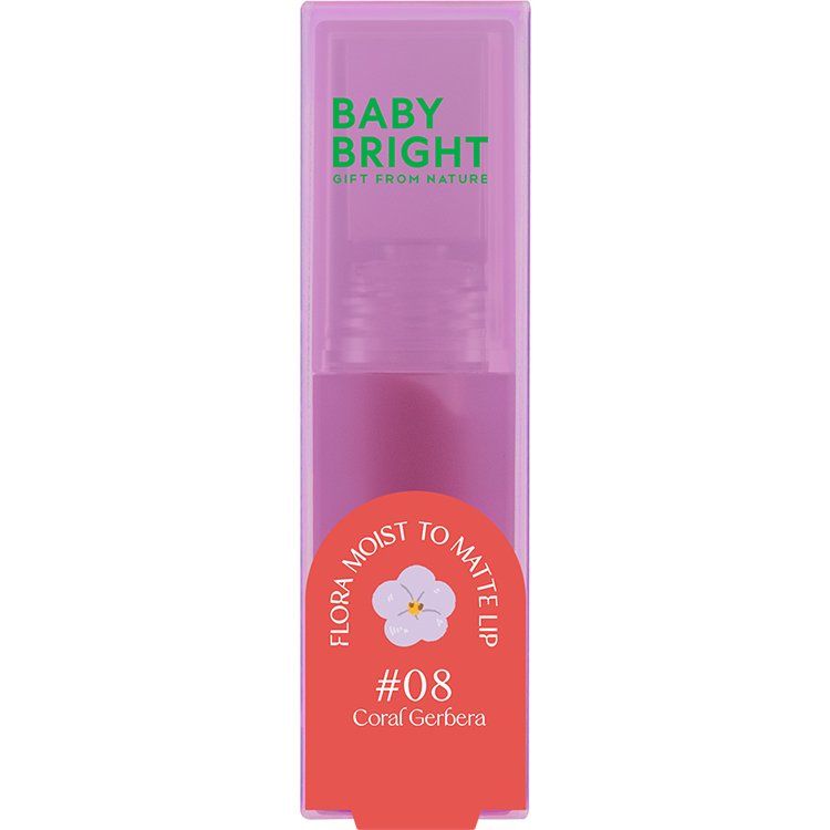 Flora Moist to Matte Lip 3g Baby Bright (M) #08 Coral Gerbera