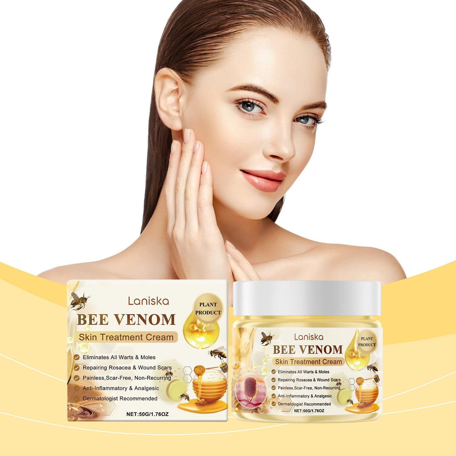 Bee Venom Body Care Cream, Natural Moisturizer, Skin Repair, Anti-Aging, Gentle Herbal Formula ,50g