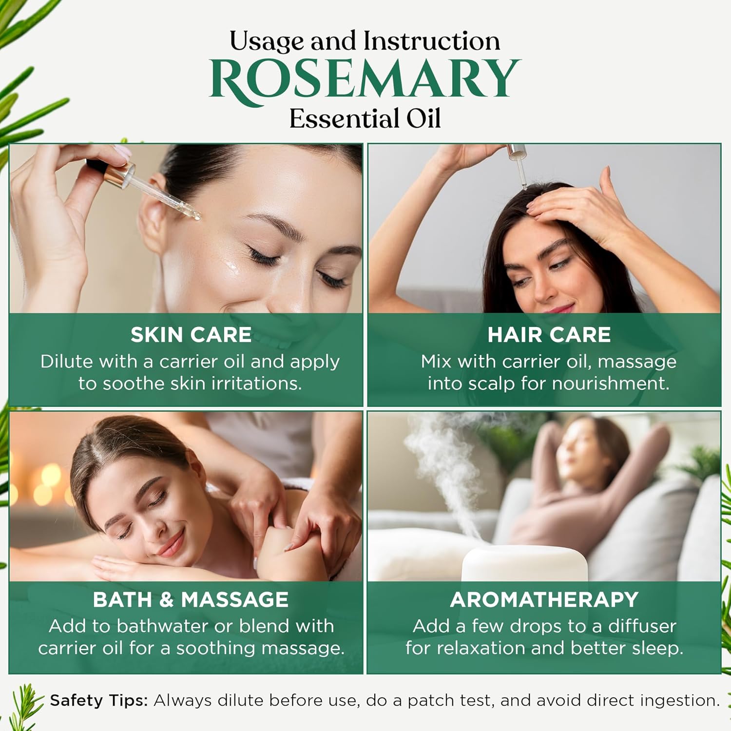 Rey Naturals Rosemary essential oil for hair growth, Skin and Aroma  15 ml