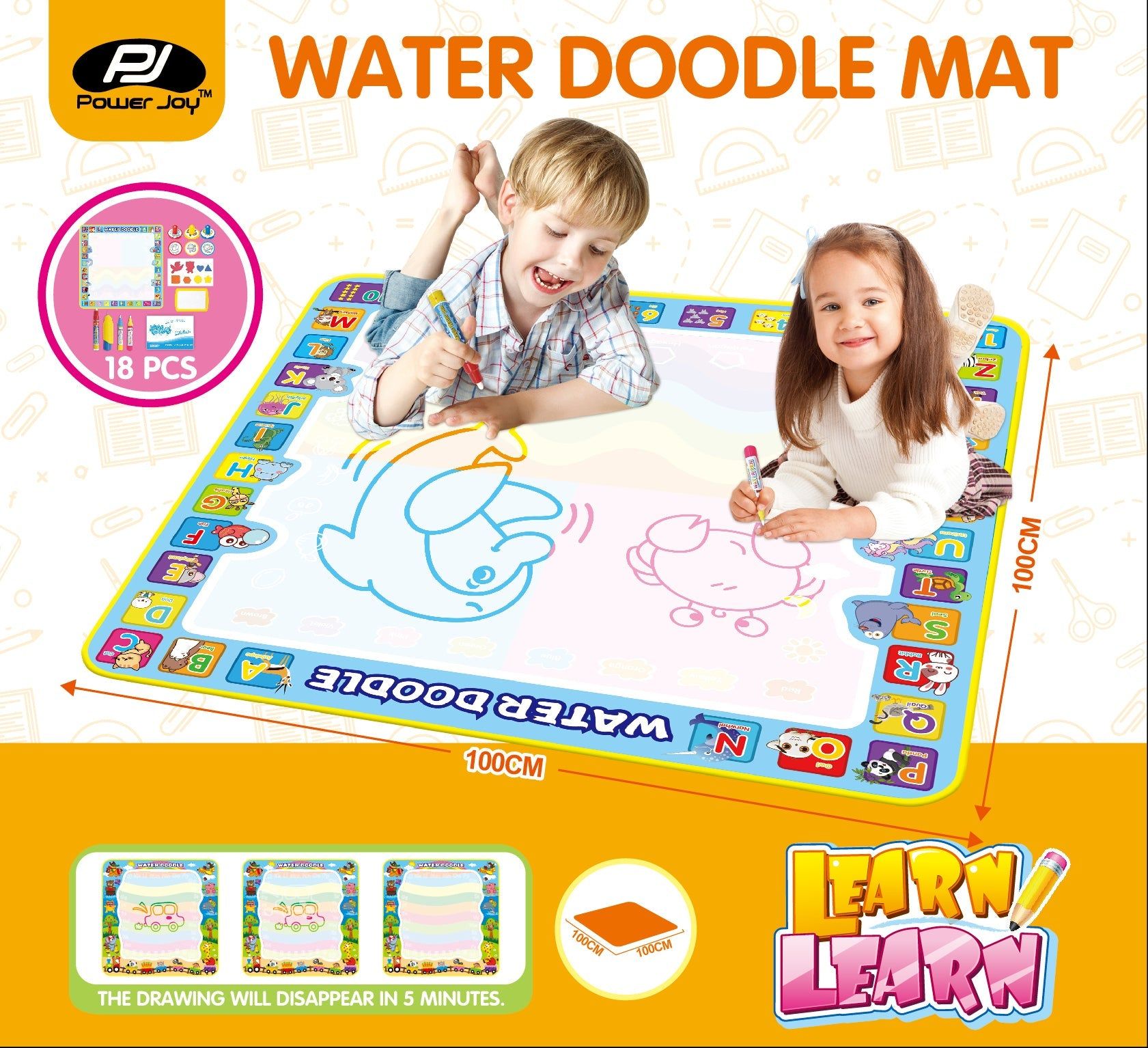 P.JOY LEARN WATER DOODLE MAT 100X100CM