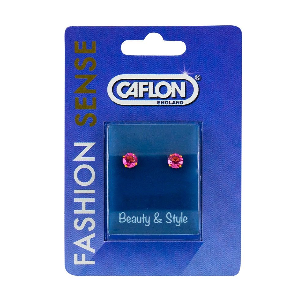 Caflon Fashion Sense Gold Plated Rose Zirconia Tiffany Earring, 5mm