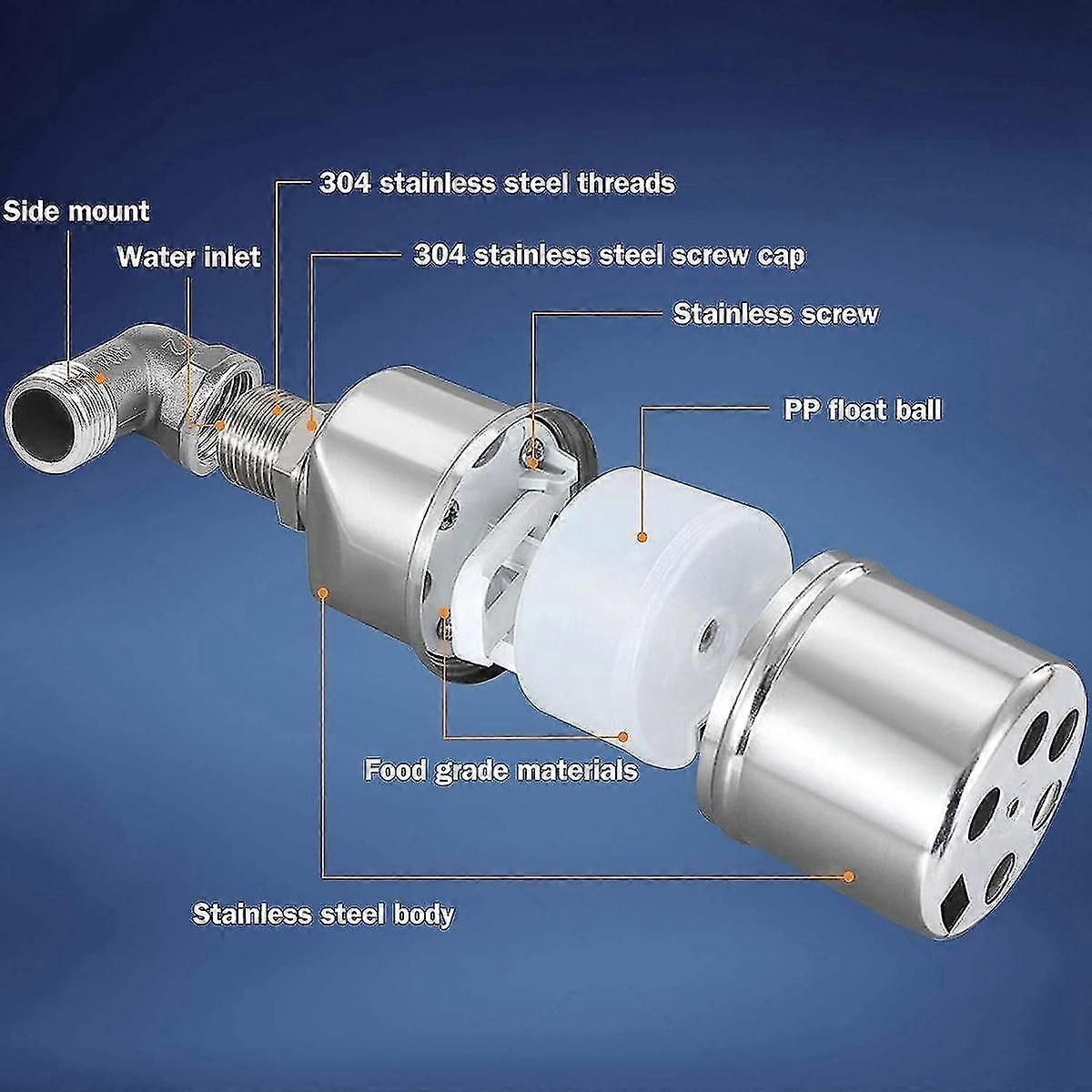 1/2 Inch Stainless Steel Float Valve for Water Tank and Pool