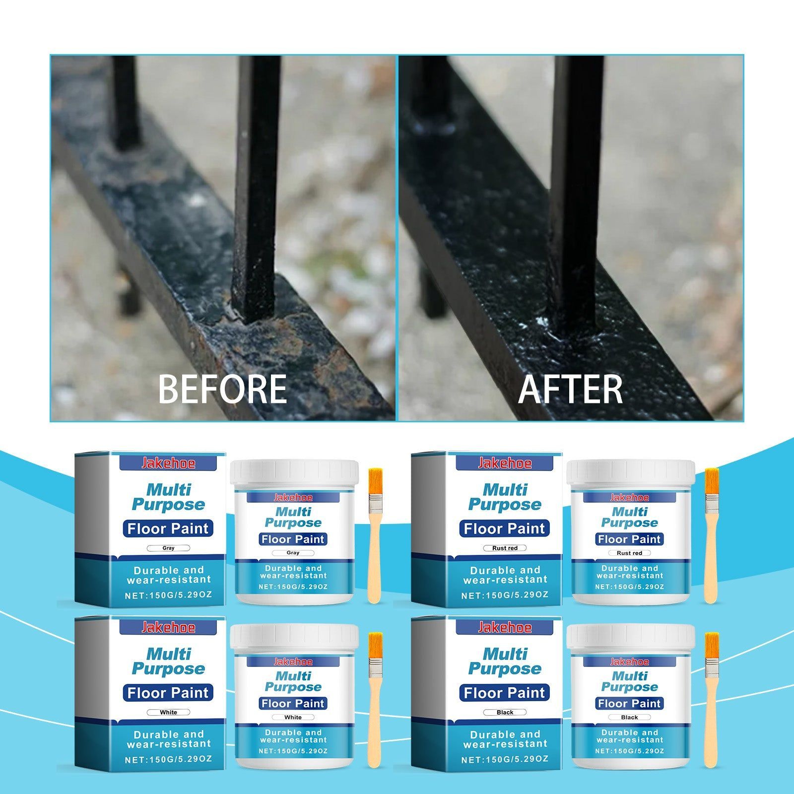 Multi-Purpose Floor Paint Waterproof Anti-Wear Quick-Dry Eco-Friendly, Easy Renovation ,1set