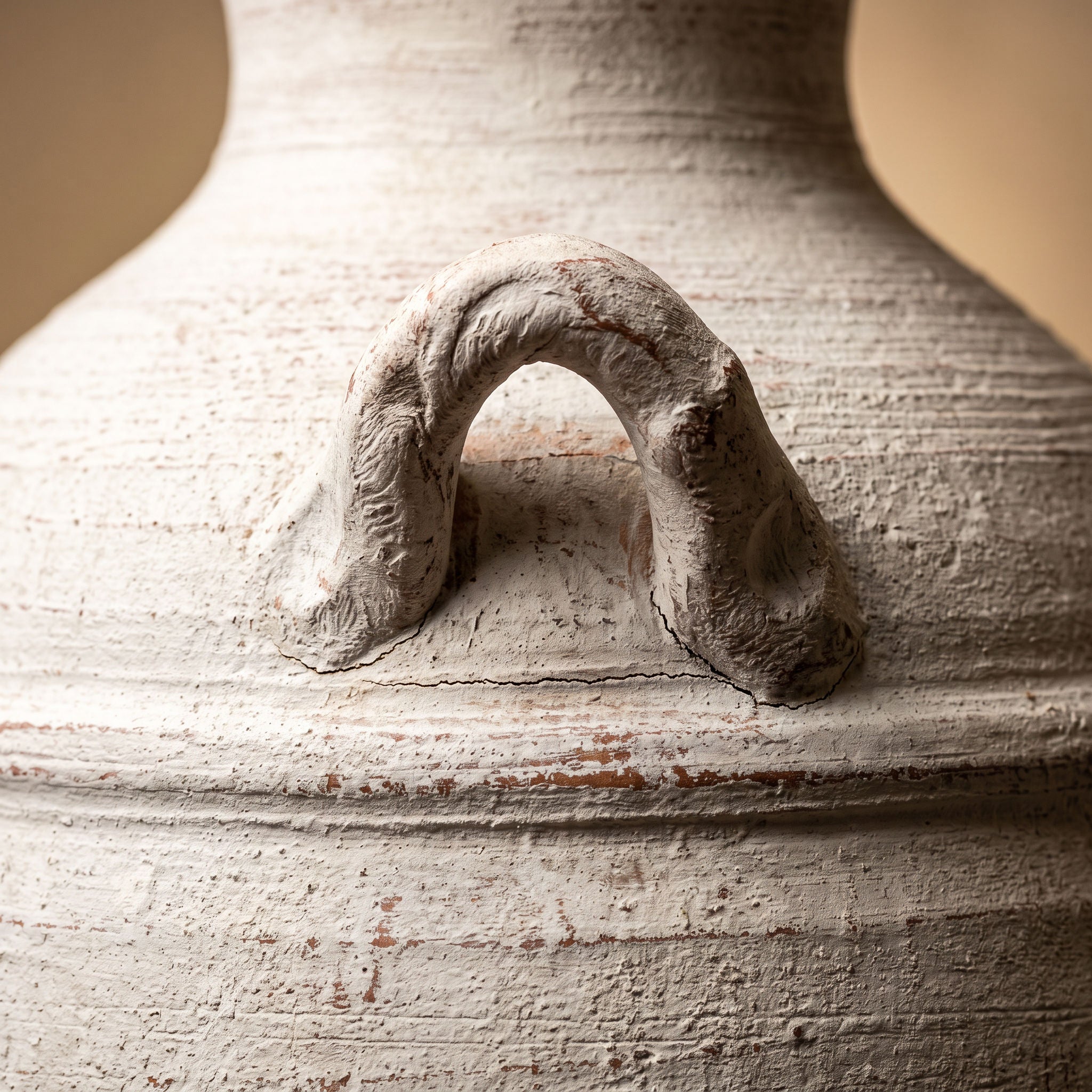 Tati deco Vintage whitewashed amphora vase