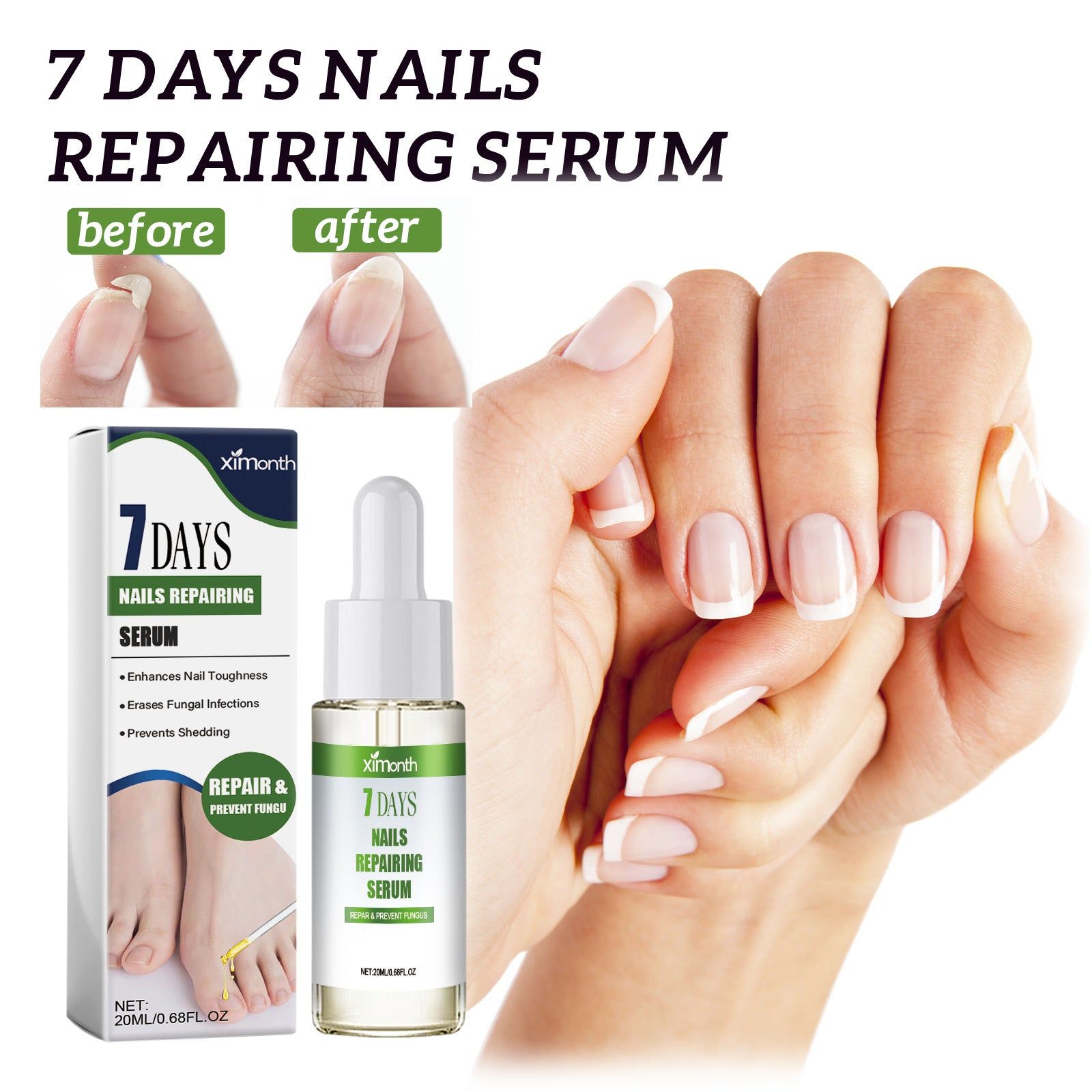 7 Days Nail Repair Serum, Nail Care, Fungal & Strengthening Solution ,20ml