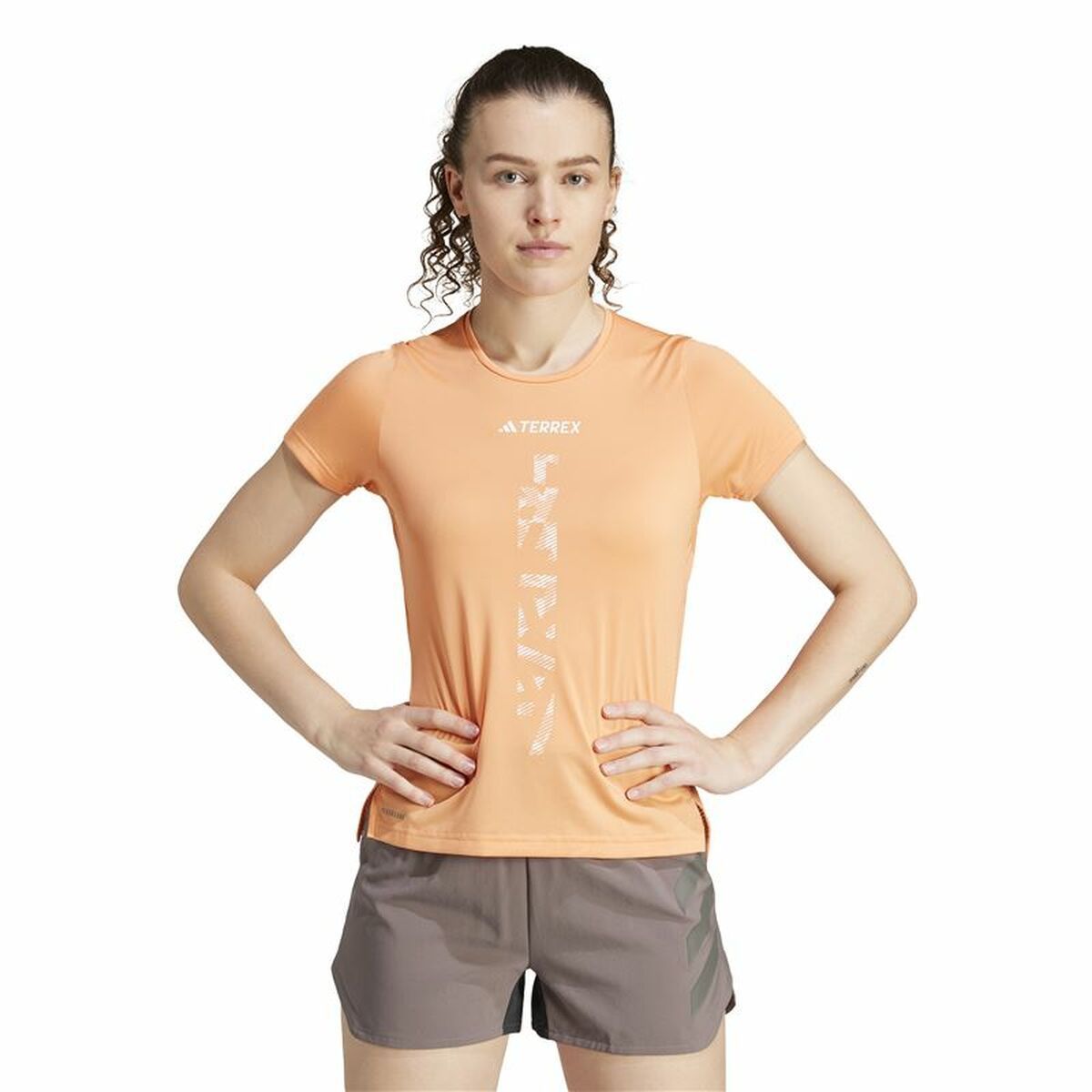 Women’s Short Sleeve T-Shirt Adidas Agravic Shirt Orange
