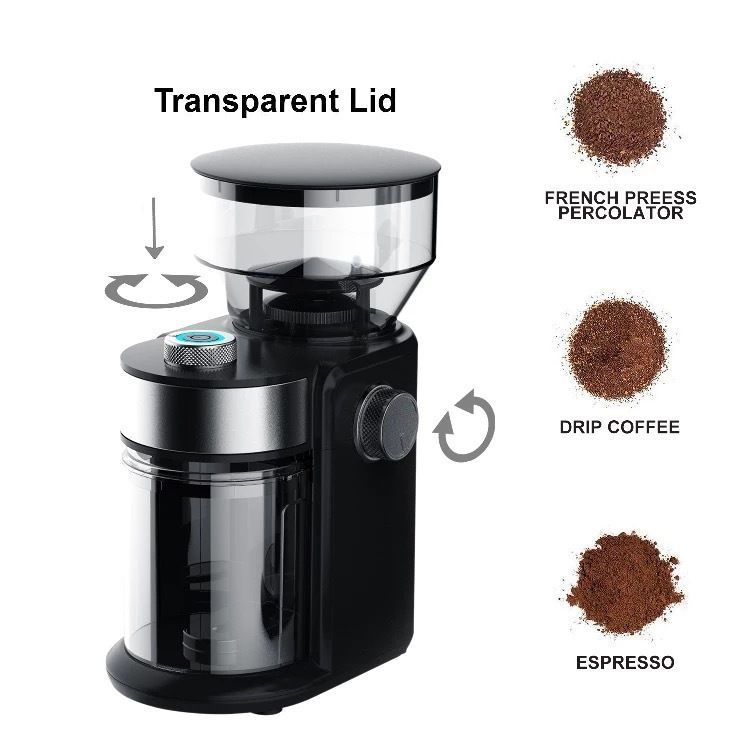Electric Burr Coffee Grinder Adjustable Burr Mill With 18 Precise Grind Setting Coffee Maker