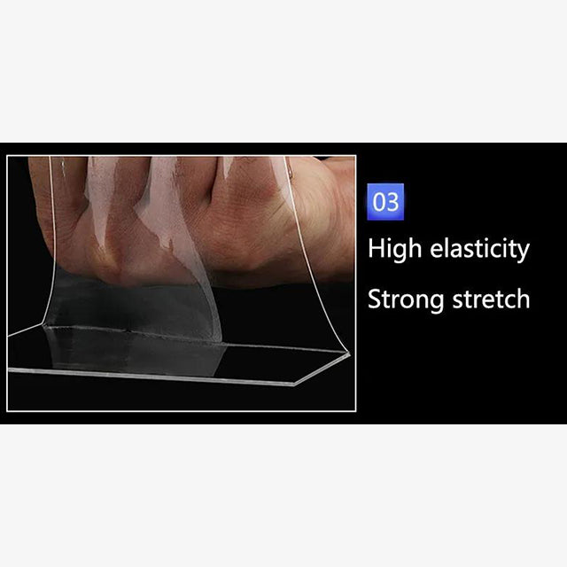 2-Meters Double Sided Transparent Tape - Strong Adhesive for Crafting, DIY, and Home Use