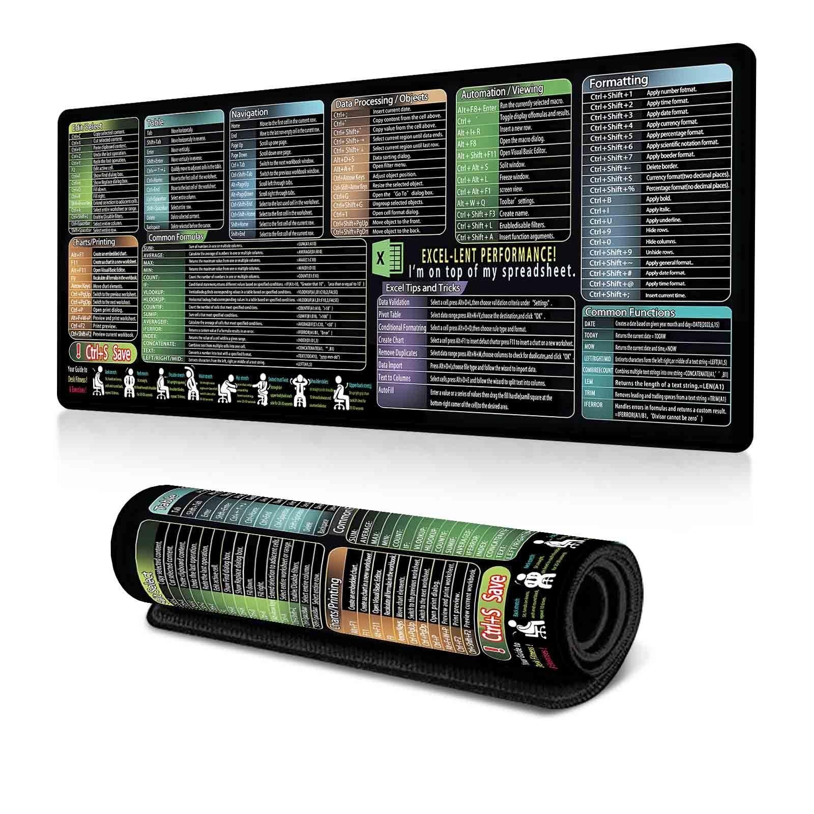 Keyboard Shortcut Desk Mat Mouse Pad 300x800x3mm