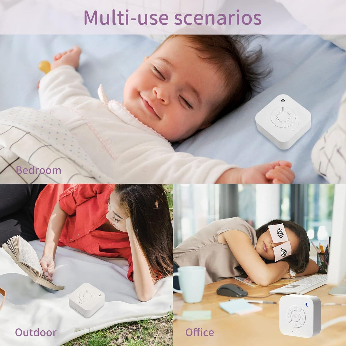 White Noise Sound Machine USB Rechargeable Music Light Sleep Machine