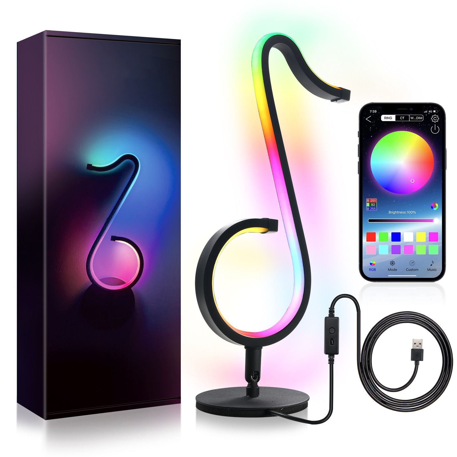Musical Note Neon Led Night Light Home Decoration 7 Color Lamp Birthday Christmas Gift