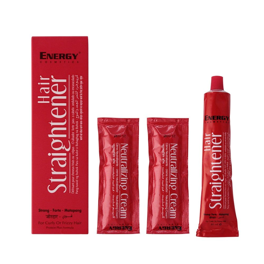 Energy Cosmetics Hair Straightener Cream, 80ml & 2x25ml