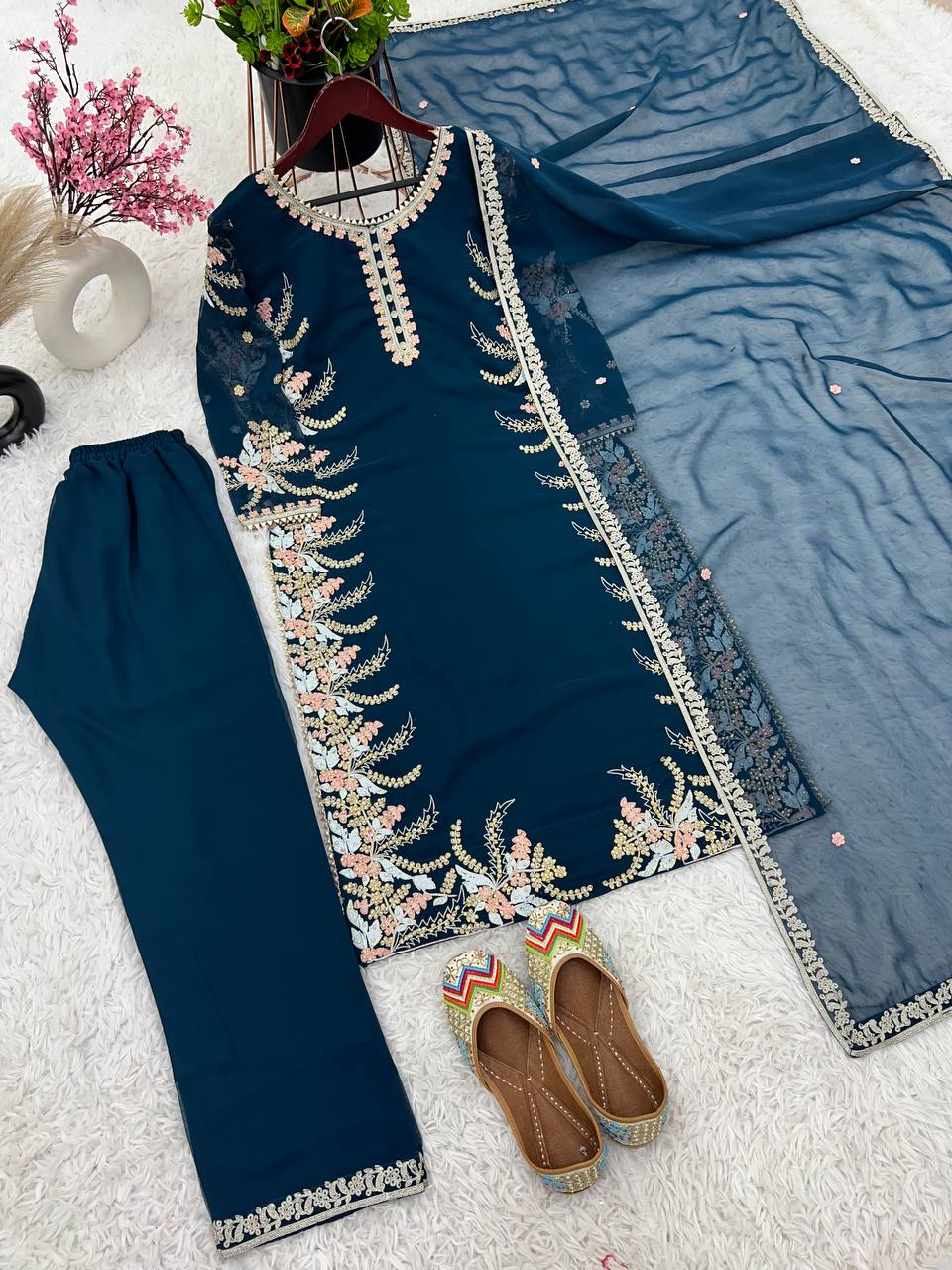 Party Wear Look Top Bottom With Dupatta With Heavy Embroidery Work