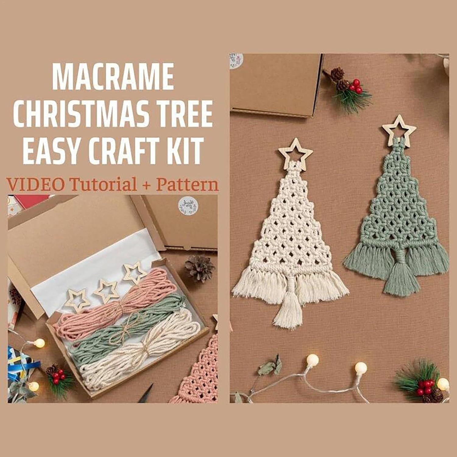3pcs Tree Macrame Kit Macrame Woven Tree Wall Hangings Ornaments for Home Decorations