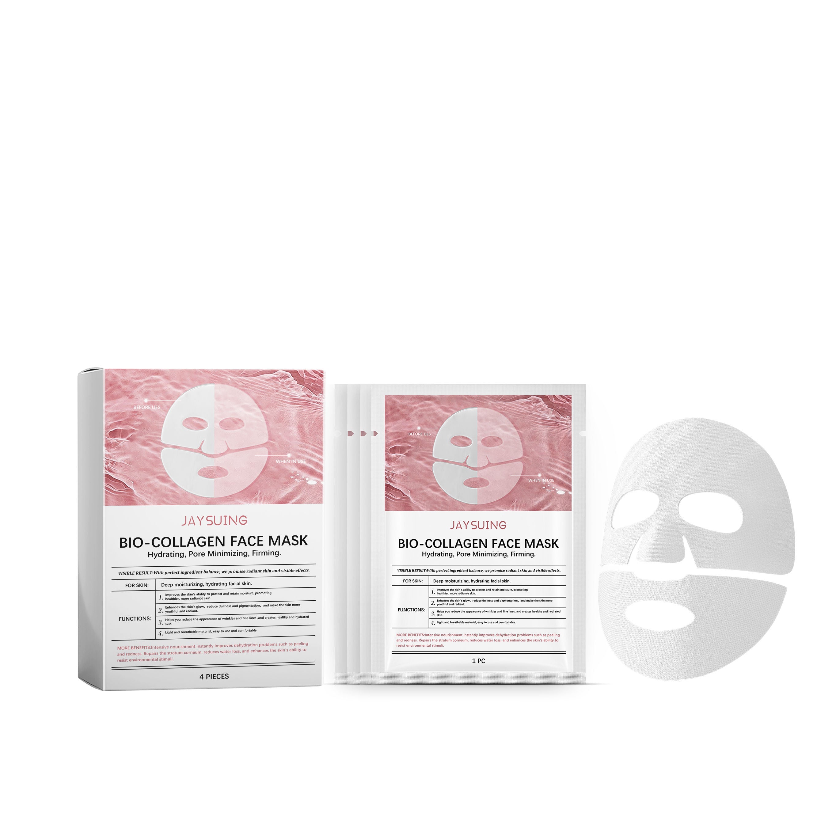 Deep Hydrating Facial Mask, Moisturizing Skin Care, Brightening & Pore Smoothing ,4pcs