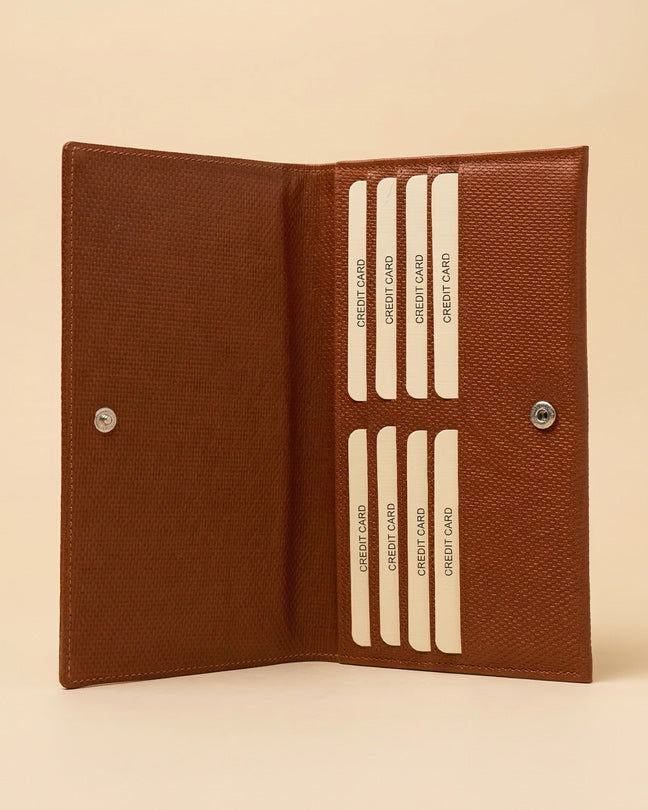 CLAREA Brown Leather Wallet 19.5x10.5 cm