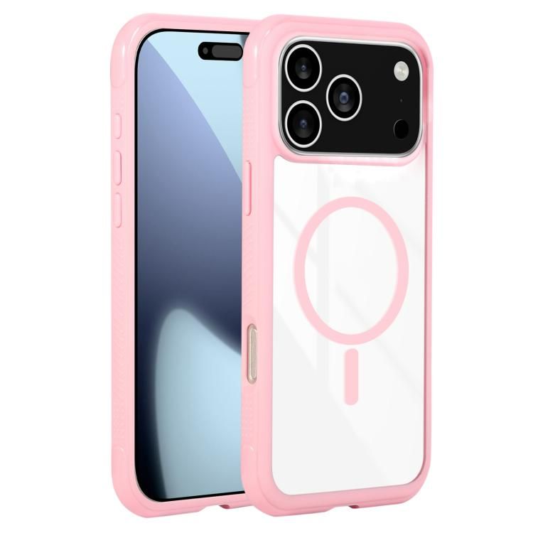 For iPhone 18 Pro Max / iPhone 17 Pro Max Solid Color Edge Transparency MagSafe Magnetic Phone Case