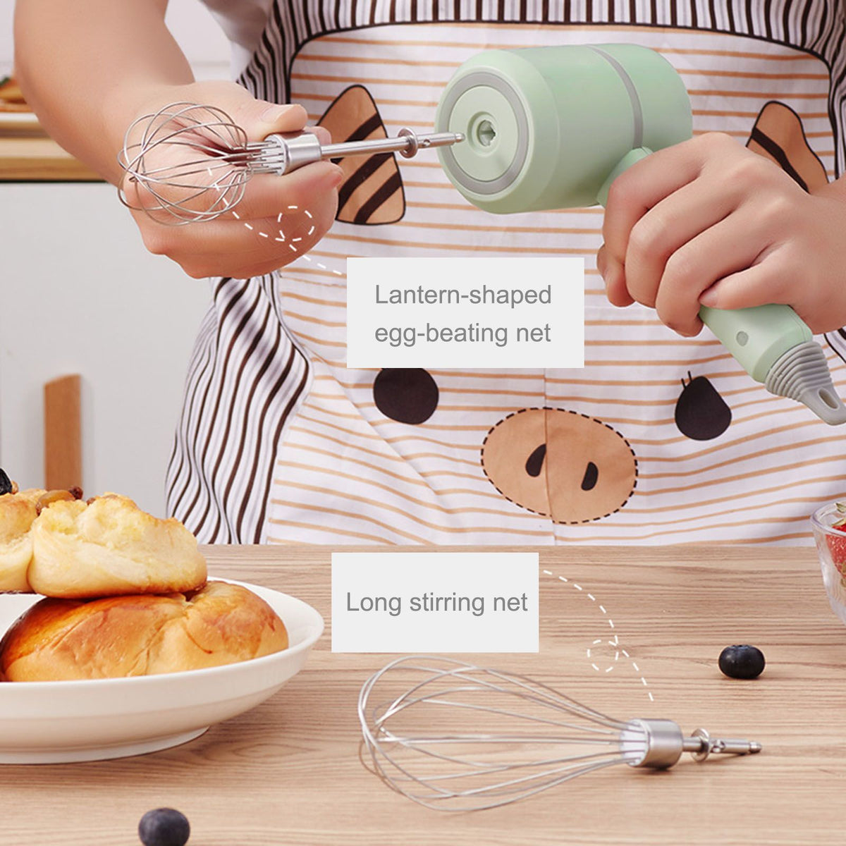 Electric Hand Mixer Wireless Egg Whisk Foamer Lightweight Kitchen Handheld USB Blender