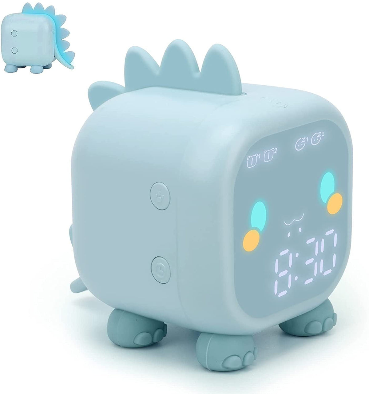 Kids Dinosaur Alarm Clock Creative Cartoon Bedside Clock Night Light Rechargeable
