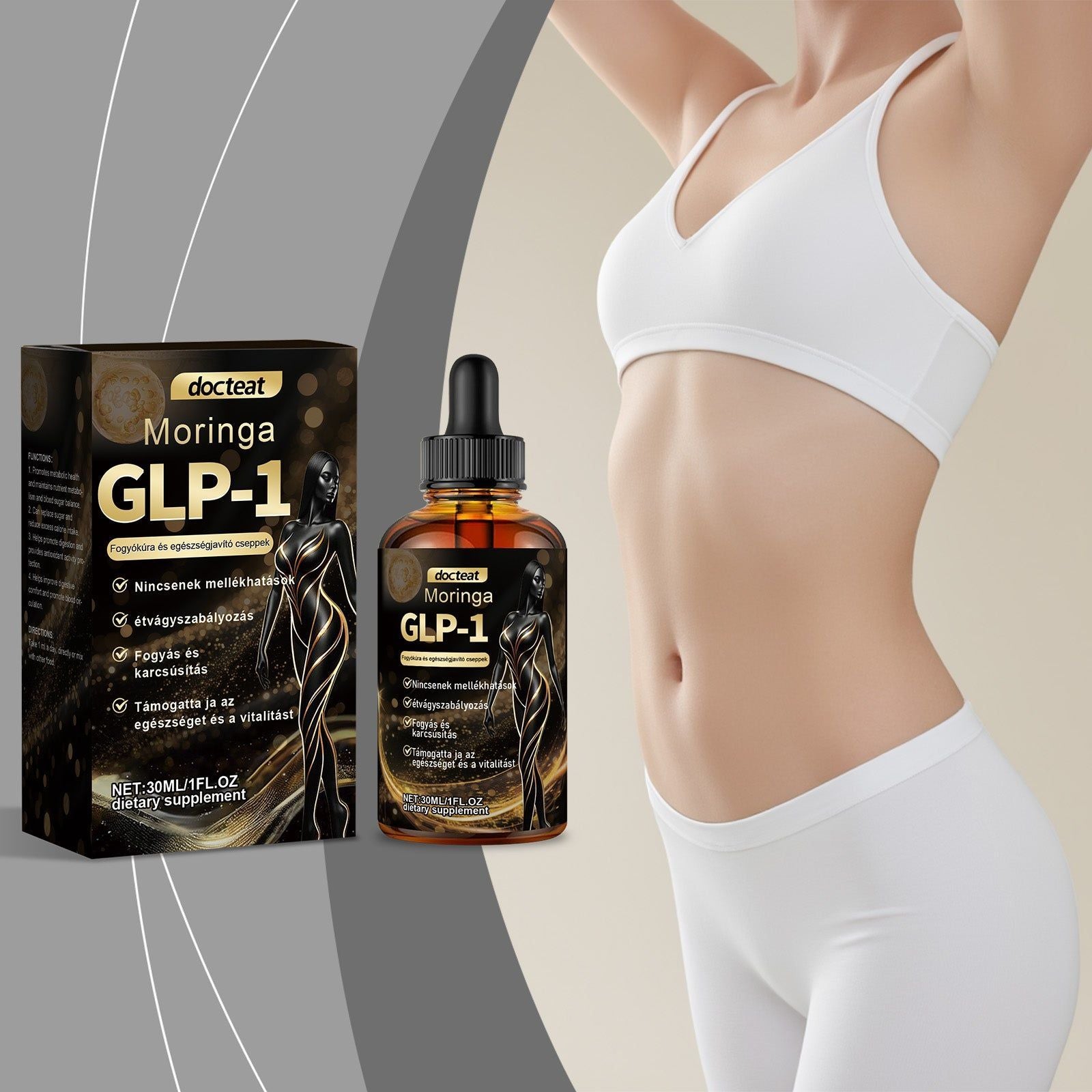 Boost Energy & Balance Body Shape with GLP-1 Moringa Leaf Drops, Natural Body Care ,30ml