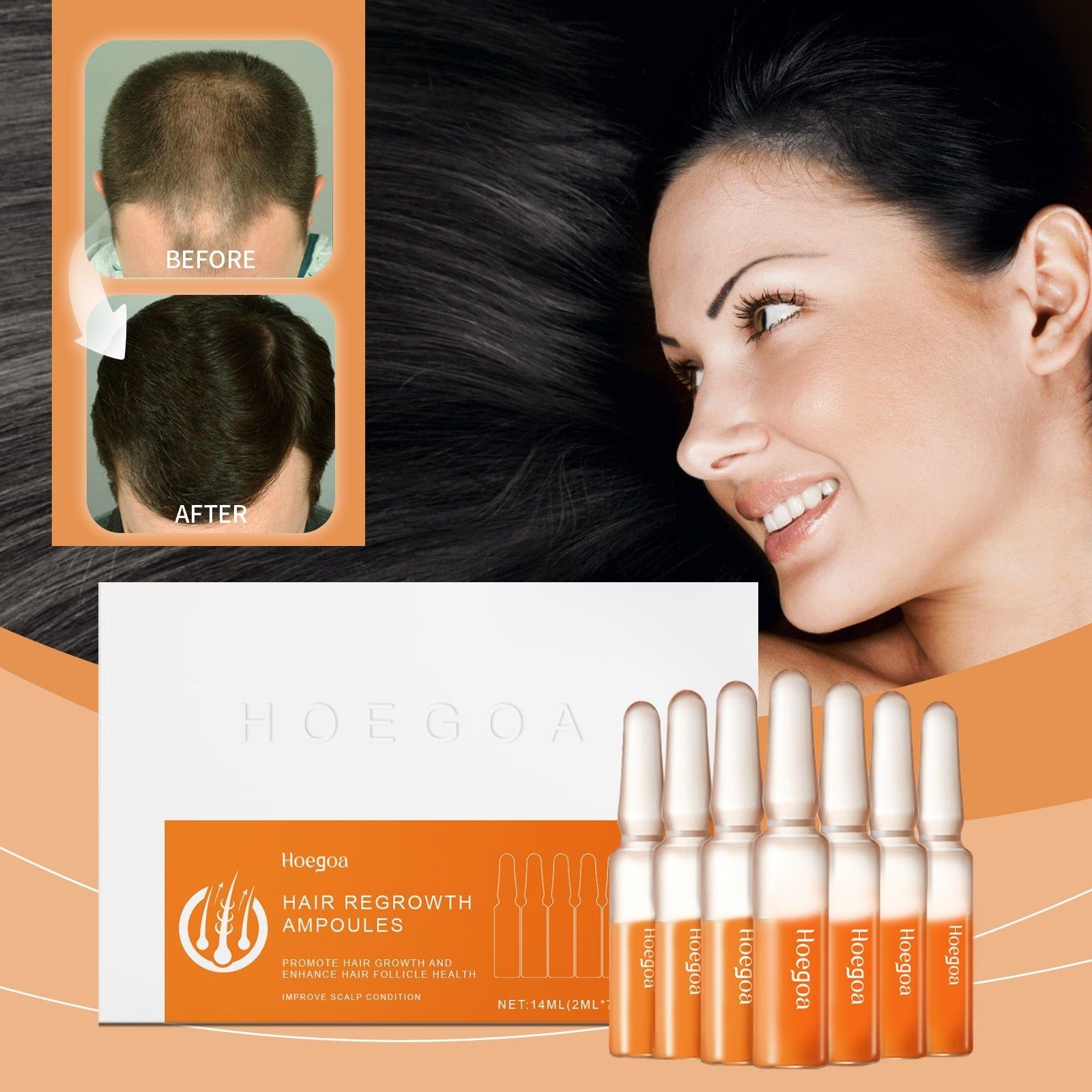 Activate Hair Growth Serum for Thicker Stronger Hair, Nourish Scalp, Reduce Hair Loss ,2ml*7pcs