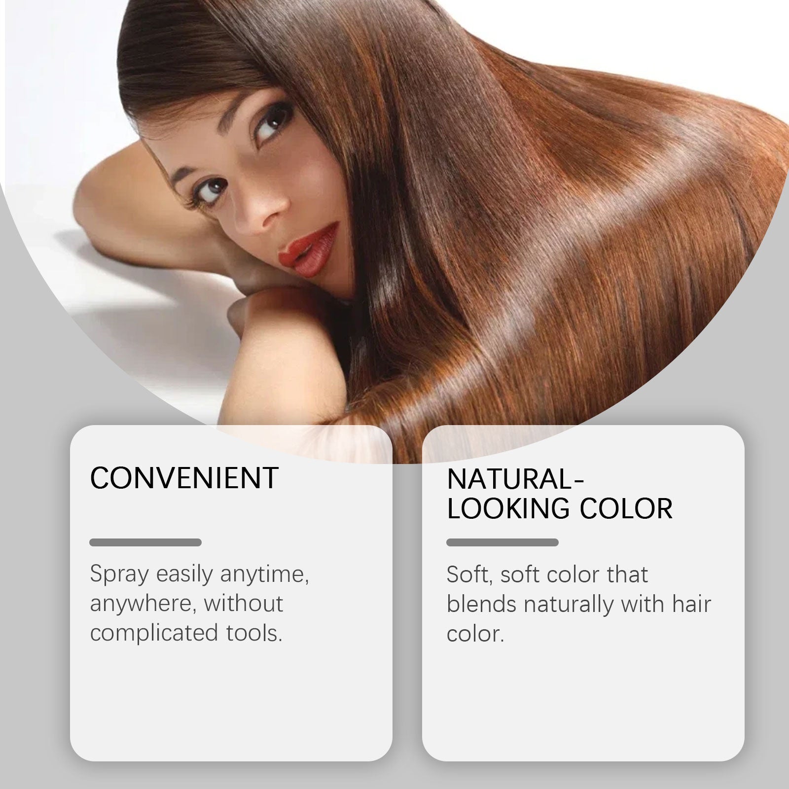 Dark Brown Hair Color Spray, Easy Hair Care, Natural Blend, Portable, Quick Dry ,100ml