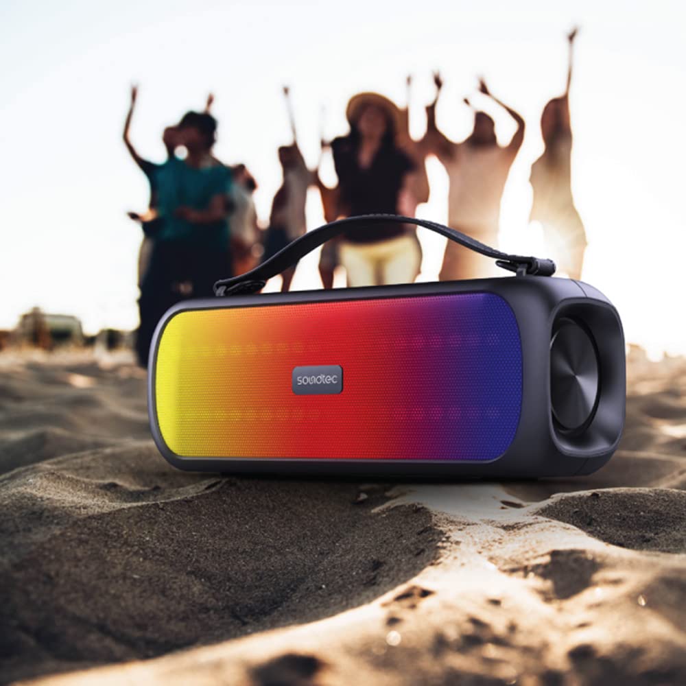 Porodo SOUL Soundtec Basic Bluetooth Speaker with RGB, 15W, IPX5 Water Resistant, Black