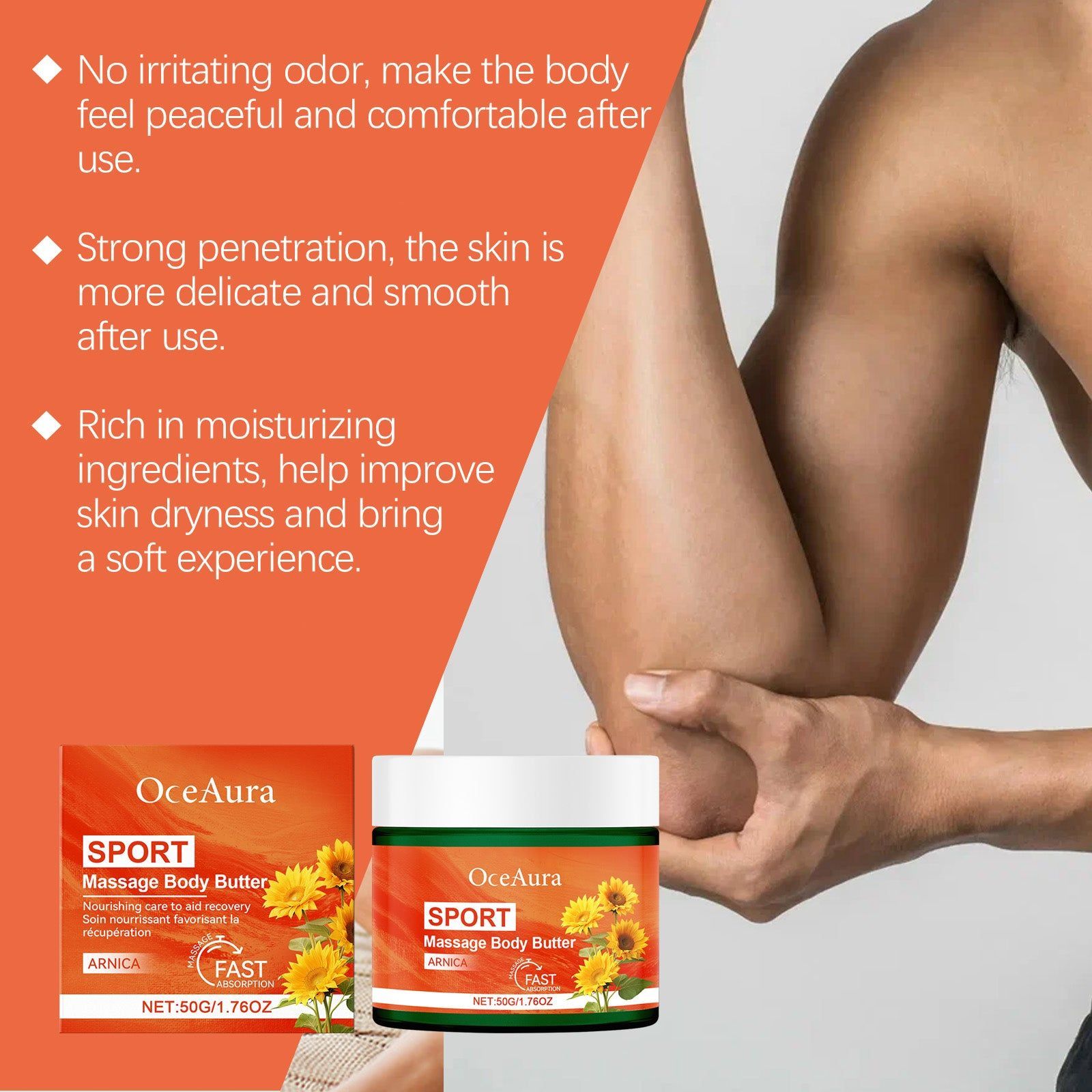 Body Care Cream, Soothing, Nourishing, Muscle Relief, Fast Absorption ,50g