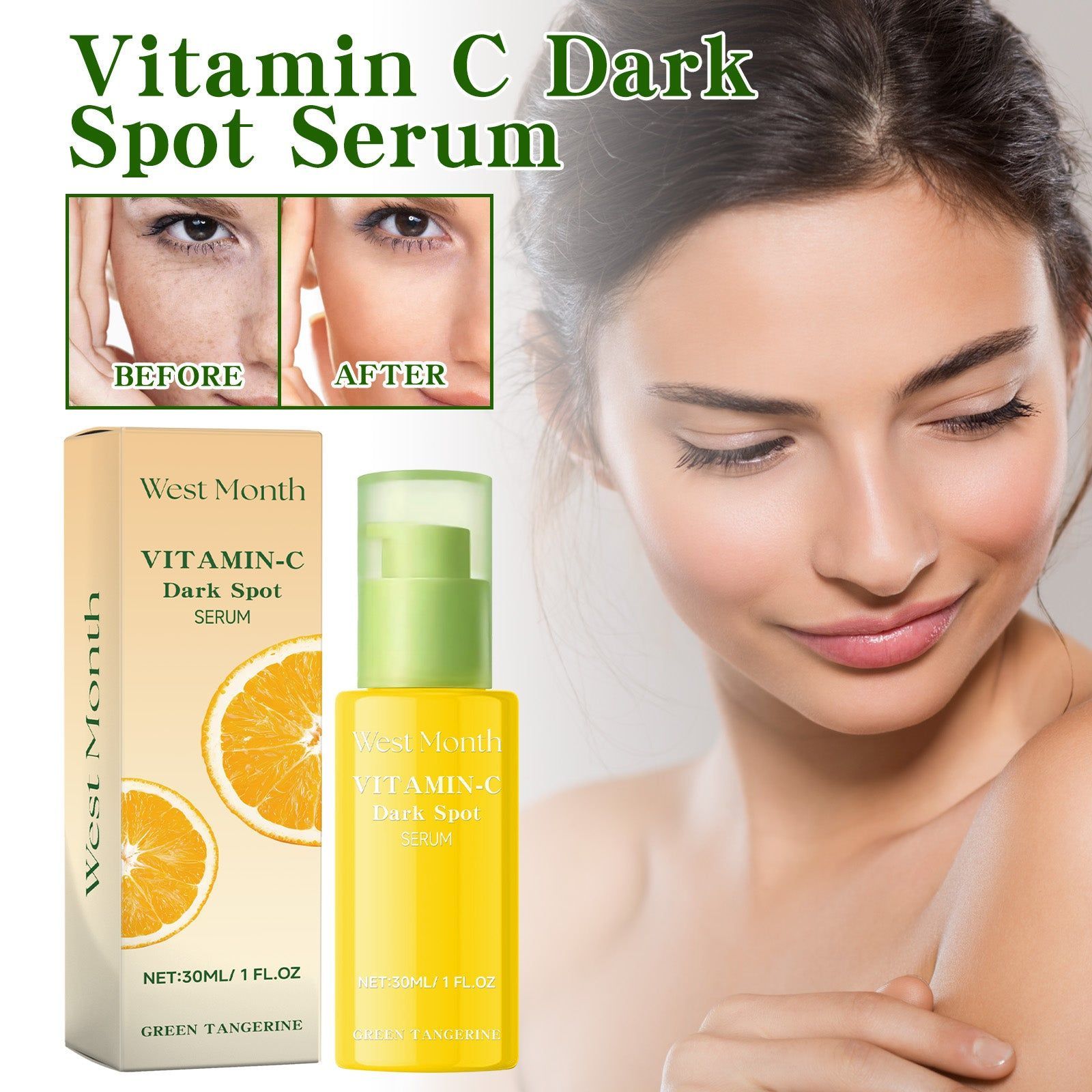 Brightening Skin Vitamin C Serum for Dull Skin, Hydrating Dark Spot Corrector ,30ml