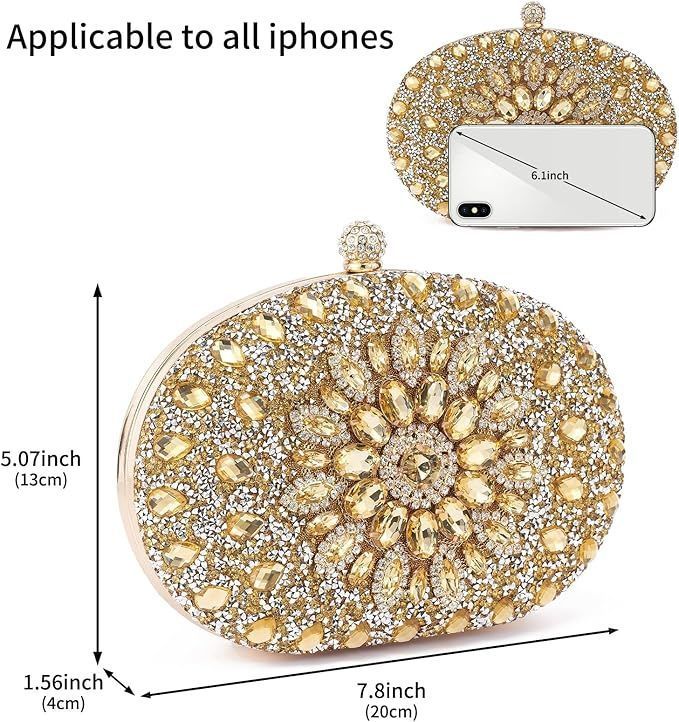 Women Rhinestone Evening Bag Clutch Bag Wedding Prom Handbag