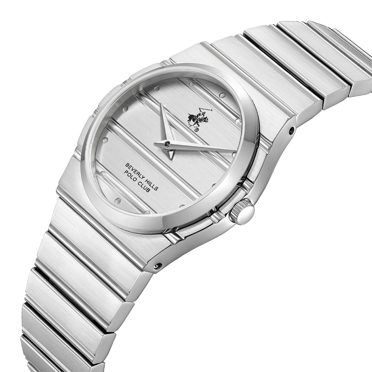 Beverly Hills Polo Club Women's Silver Dial Analog Watch, Stainless Steel Case & Bracelet, BP3818X.330