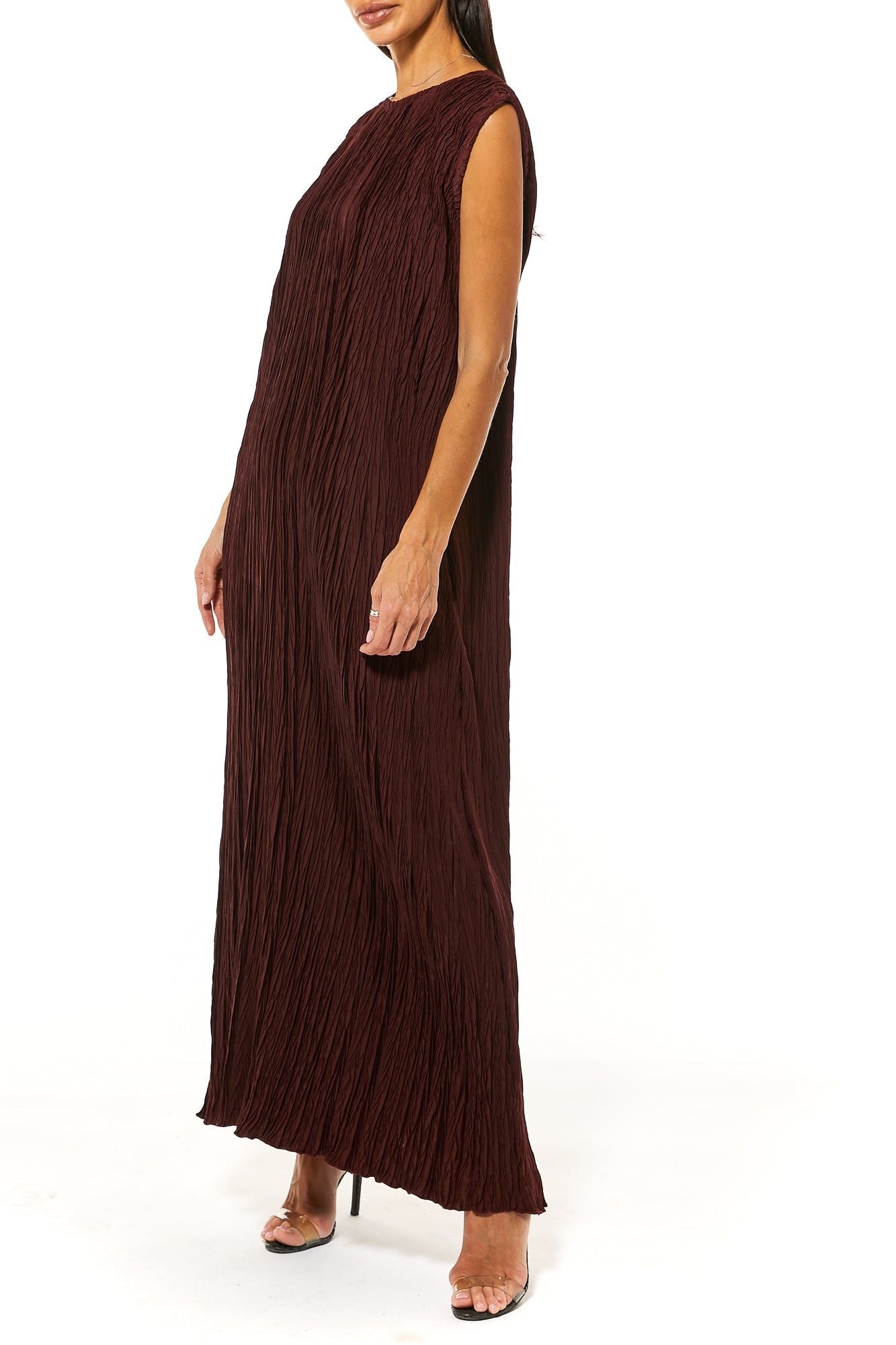 MOiSTREET Brown Harir Maqsood Under Dress