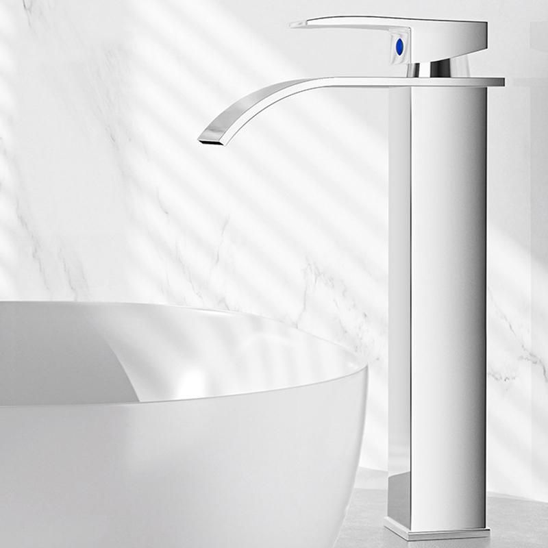 Waterfall Wash Basin Faucet S High Silver Plating