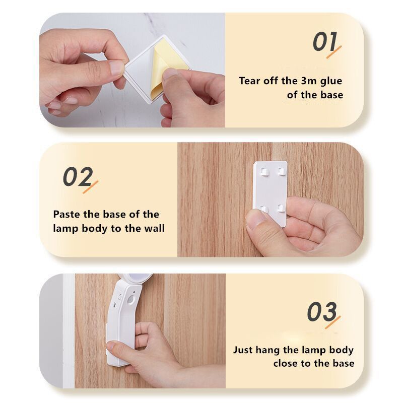 Motion Sensor Lamp Wireless Night Light LED Detection Lamp Free Installation Table Light