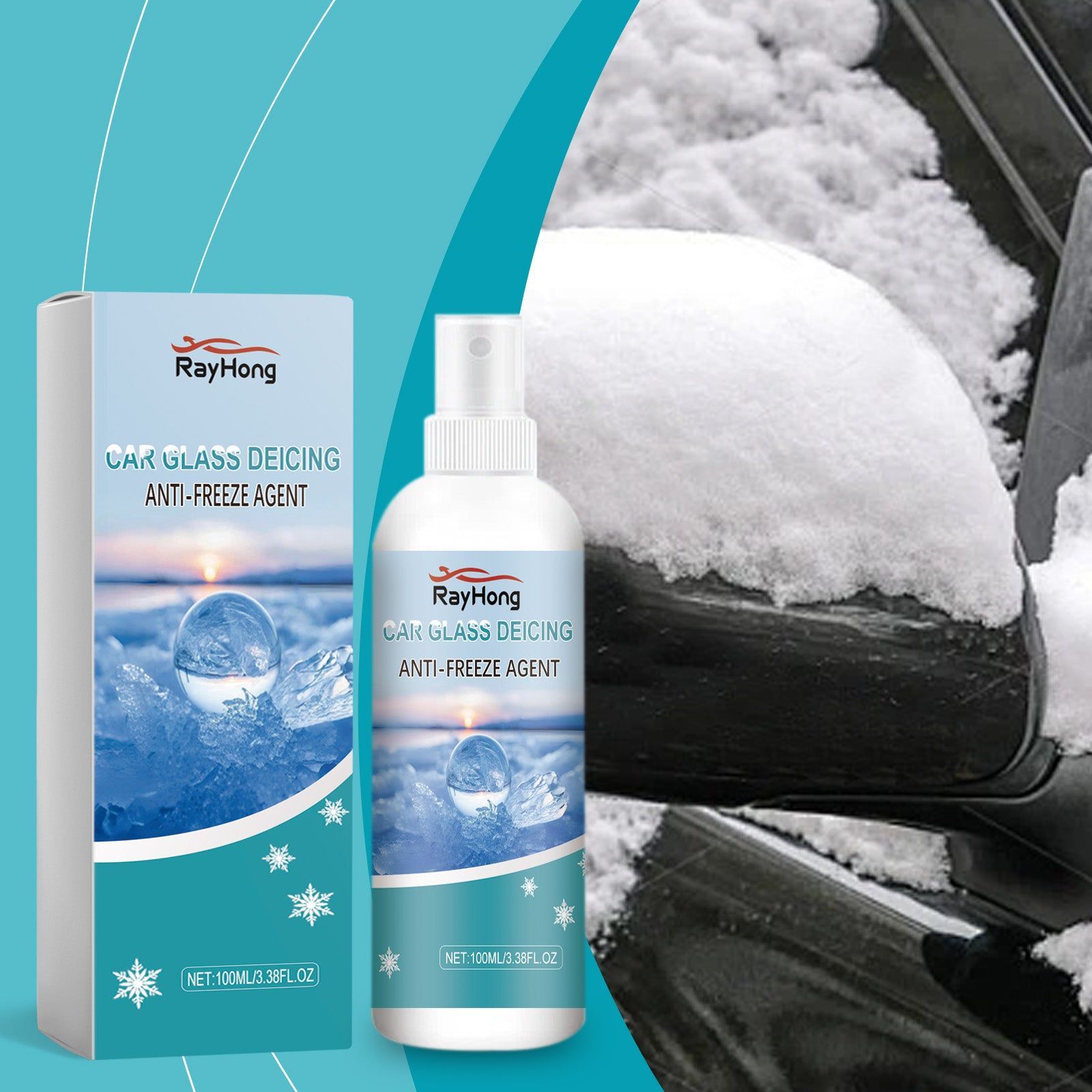 Automotive Glass Deicing Anti-Fog, Winter Car Care, Scratch Protection ,100ml