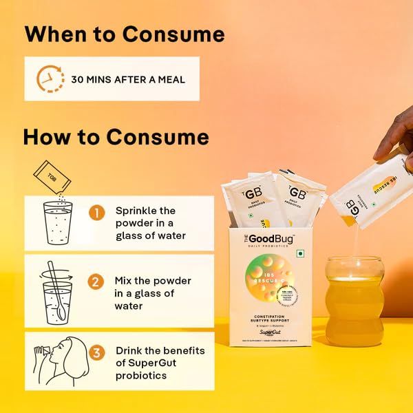 The Good Bug IBS Rescue C SuperGut Powder for Constipation Relief 15 Days Pack