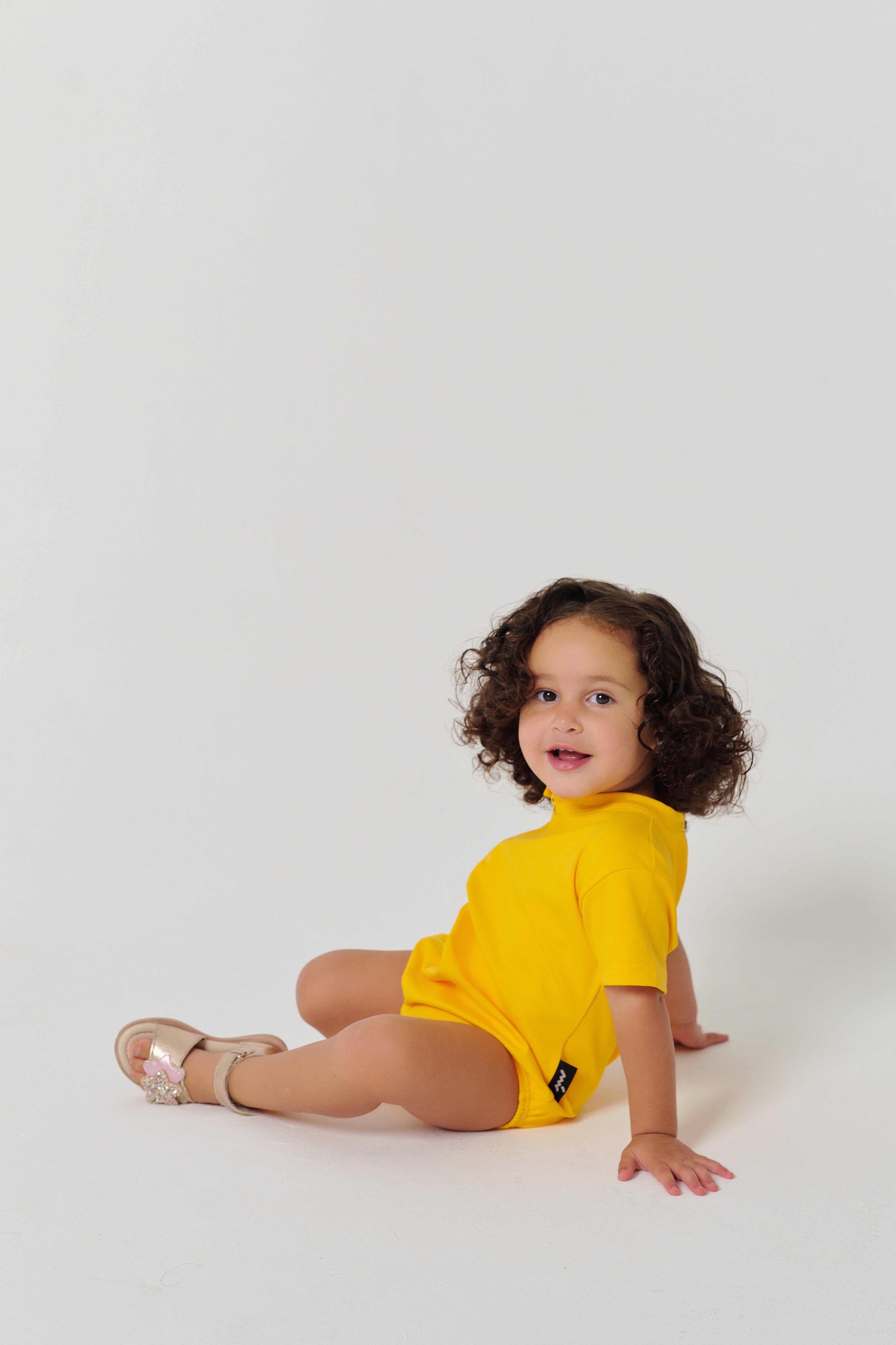 Regular Fit Bodysuit with Bottom - Bright Yellow