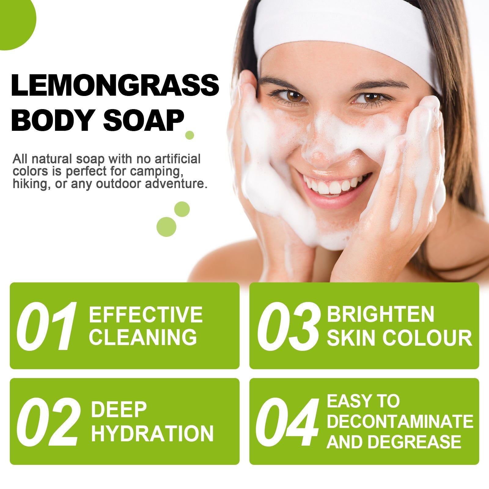 Brightening Hydrating Cleansing Soap, Easy Stain and Oil Removal, Refreshing Skin ,100g