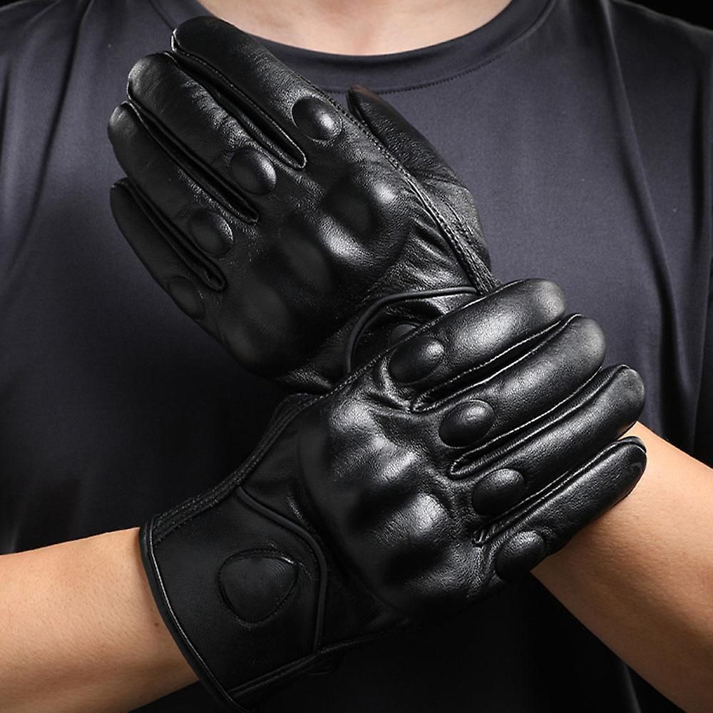 Outdoor Mens Leather Motorcycle Riding Gloves for Winter