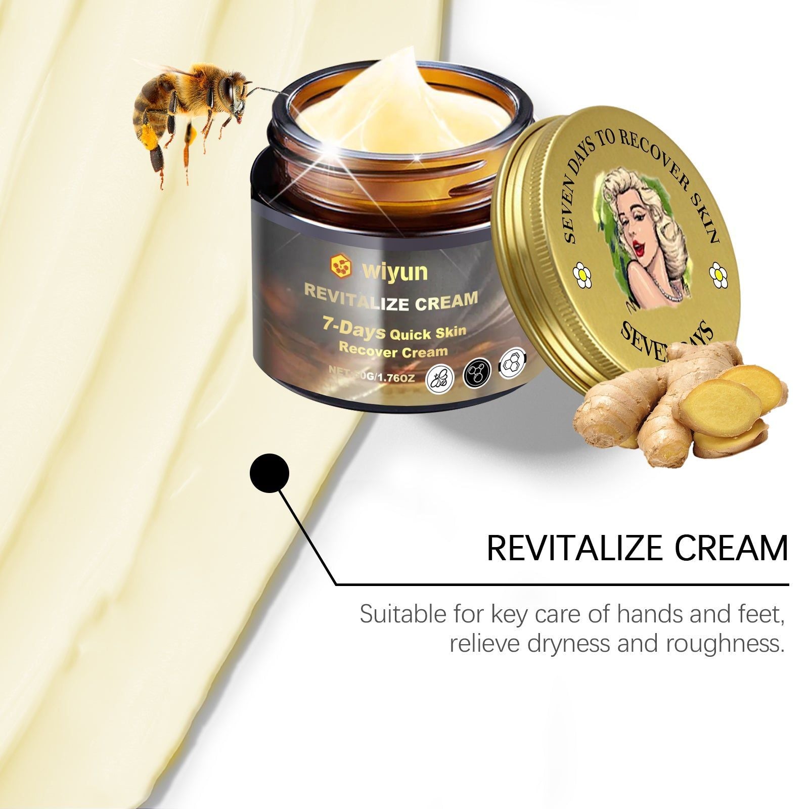Deep Hydrating Body Care Cream, Long Lasting Moisturizer, Soft Skin, Hyaluronic Acid ,50g