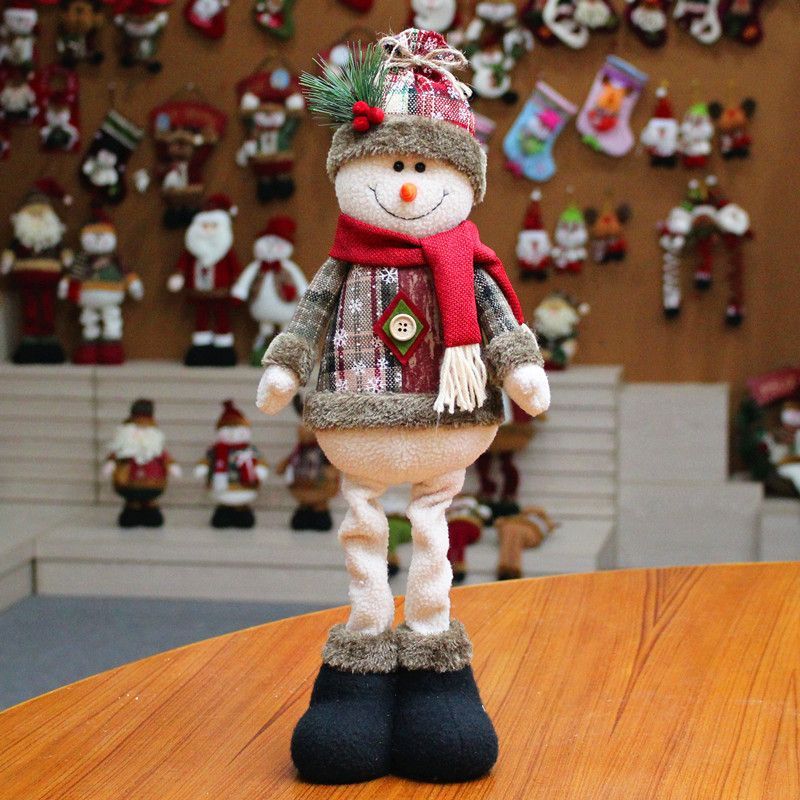 Christmas Santa Claus Plush Dolls Snowman Ornament Xmas Decoration Kids Toy
