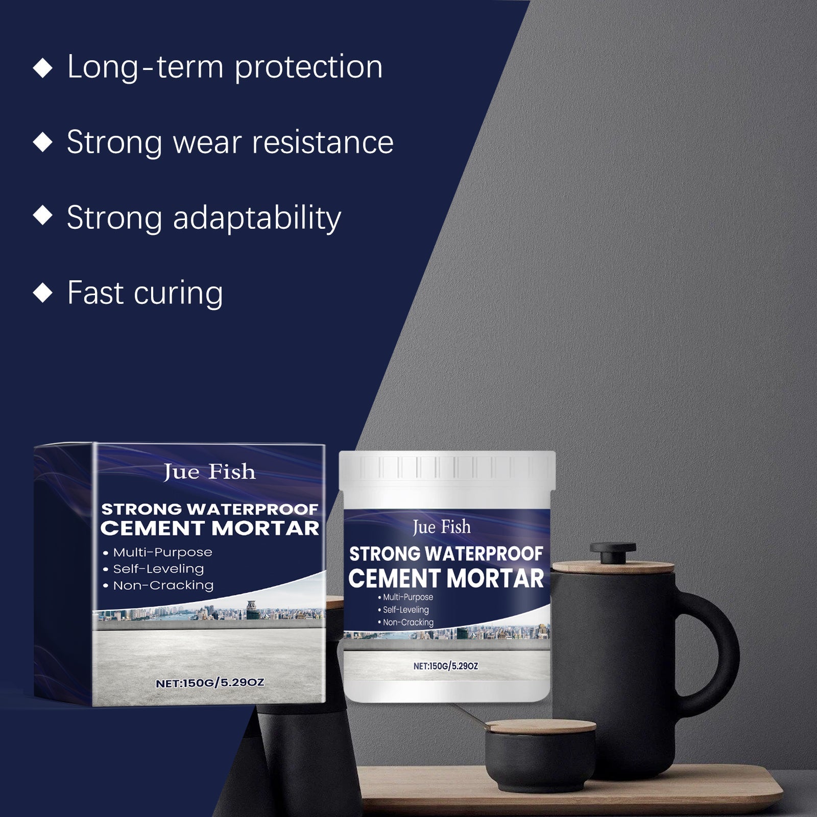 Premium Waterproof Cement Mortar, Floor Wall Repair, Moisture Seepage Fix ,1 set
