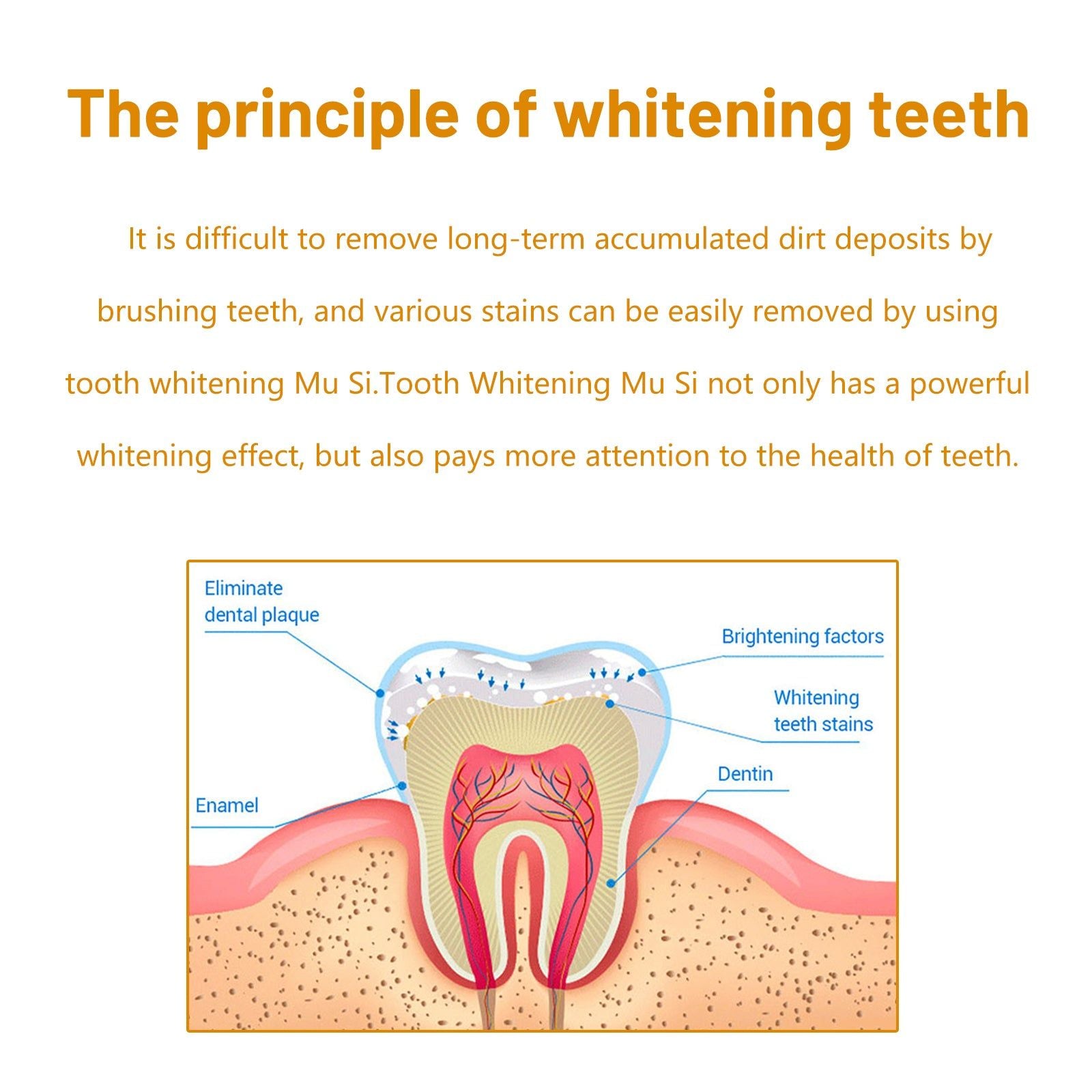 Brighten Your Smile with Tooth Whitening Mousse, Dental Care, Fresh Breath ,60ml